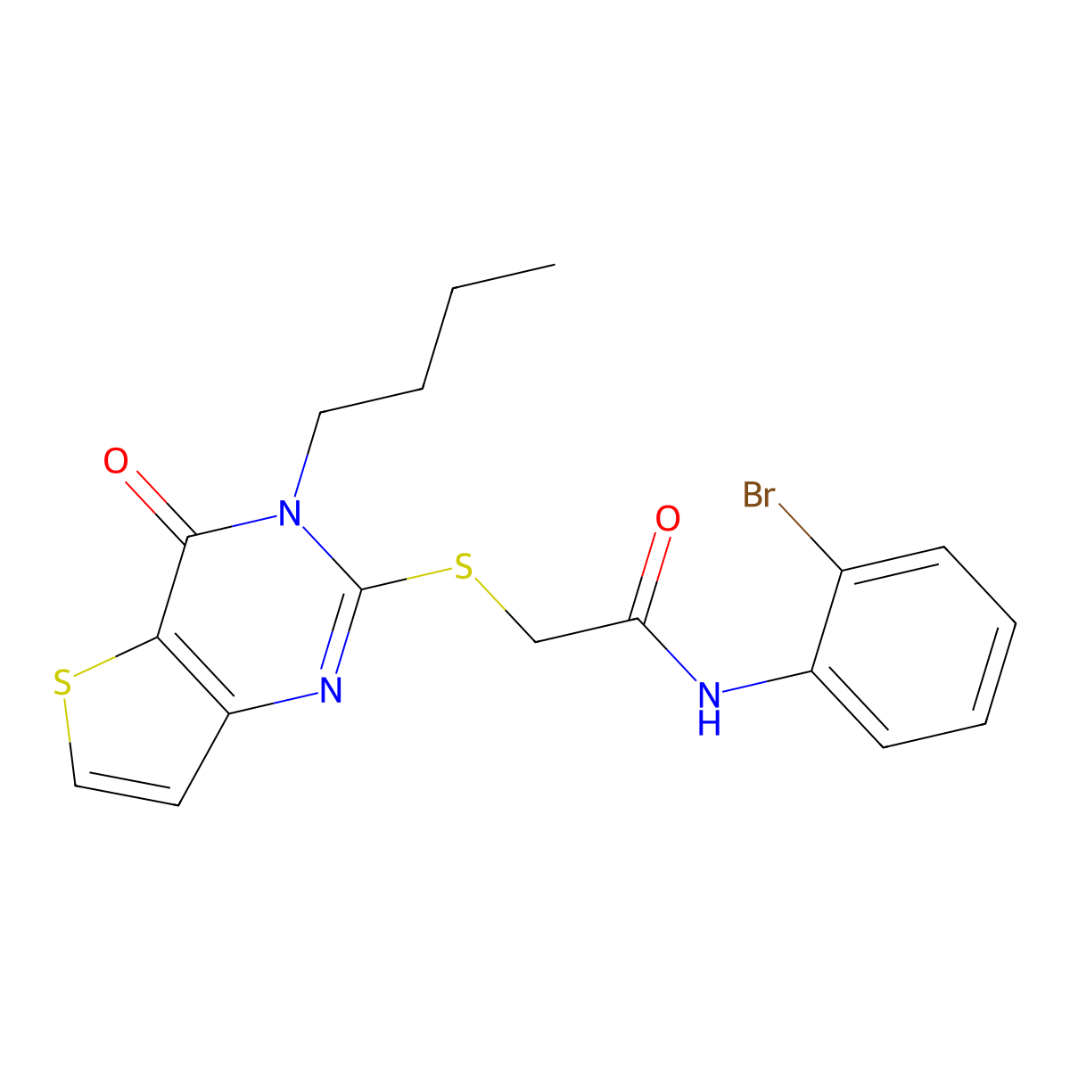 N-(2-bromophenyl)-2-({3-butyl-4-oxo-3H,4H-thieno[3,2-d]pyrimidin-2-yl}sulfanyl)acetamide molecular structure, CAS 1252841-46-5