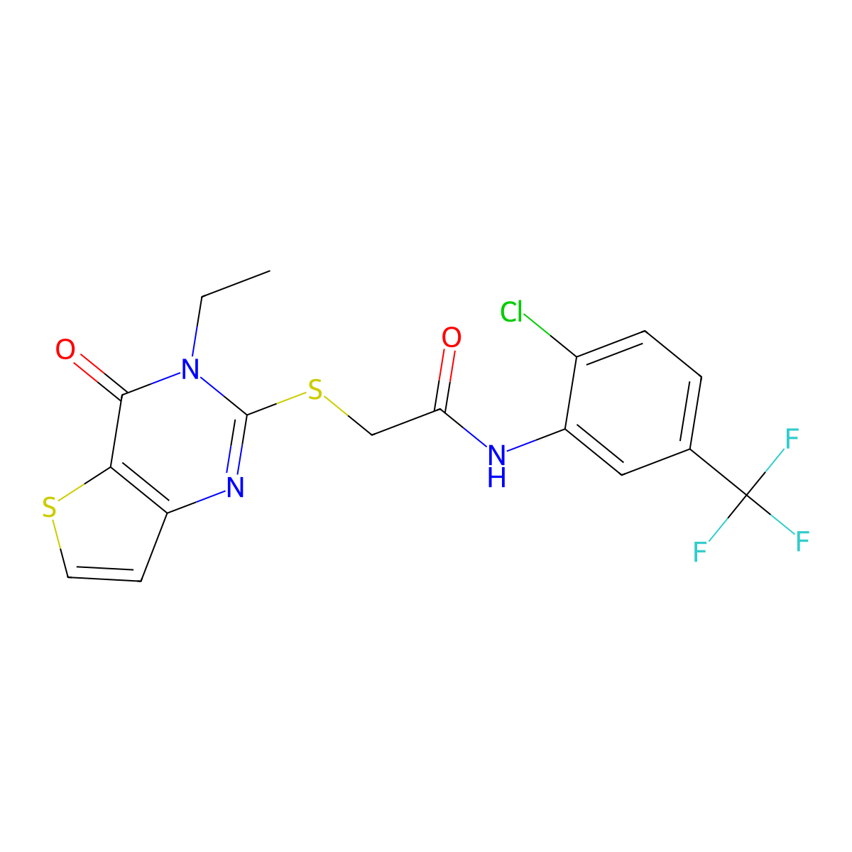 N-[2-chloro-5-(trifluoromethyl)phenyl]-2-({3-ethyl-4-oxo-3H,4H-thieno[3,2-d]pyrimidin-2-yl}sulfanyl)acetamide molecular structure, CAS 1252842-11-7