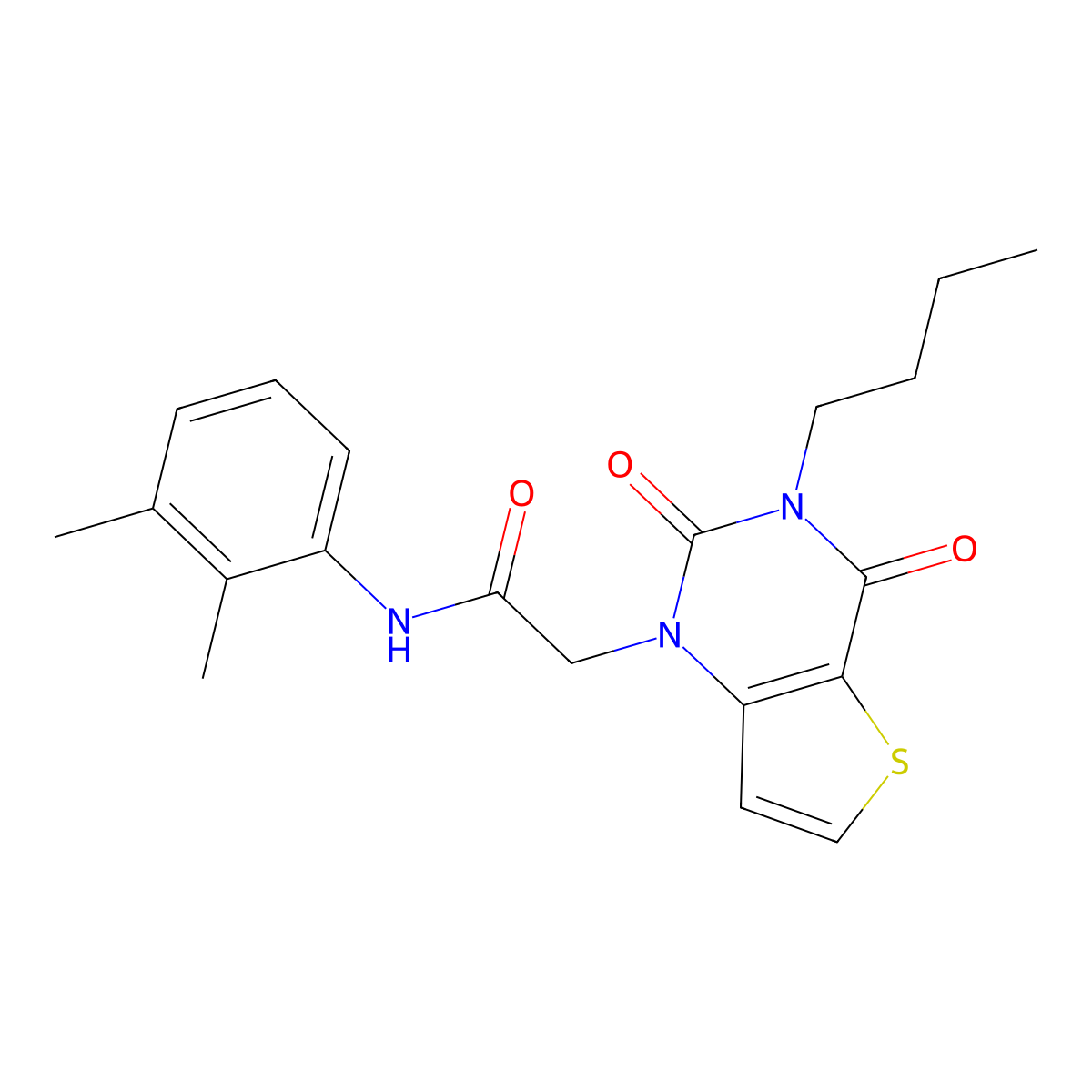 2-(3-butyl-2,4-dioxo-3,4-dihydrothieno[3,2-d]pyrimidin-1(2H)-yl)-N-(2,3-dimethylphenyl)acetamide molecular structure, CAS 1252842-55-9