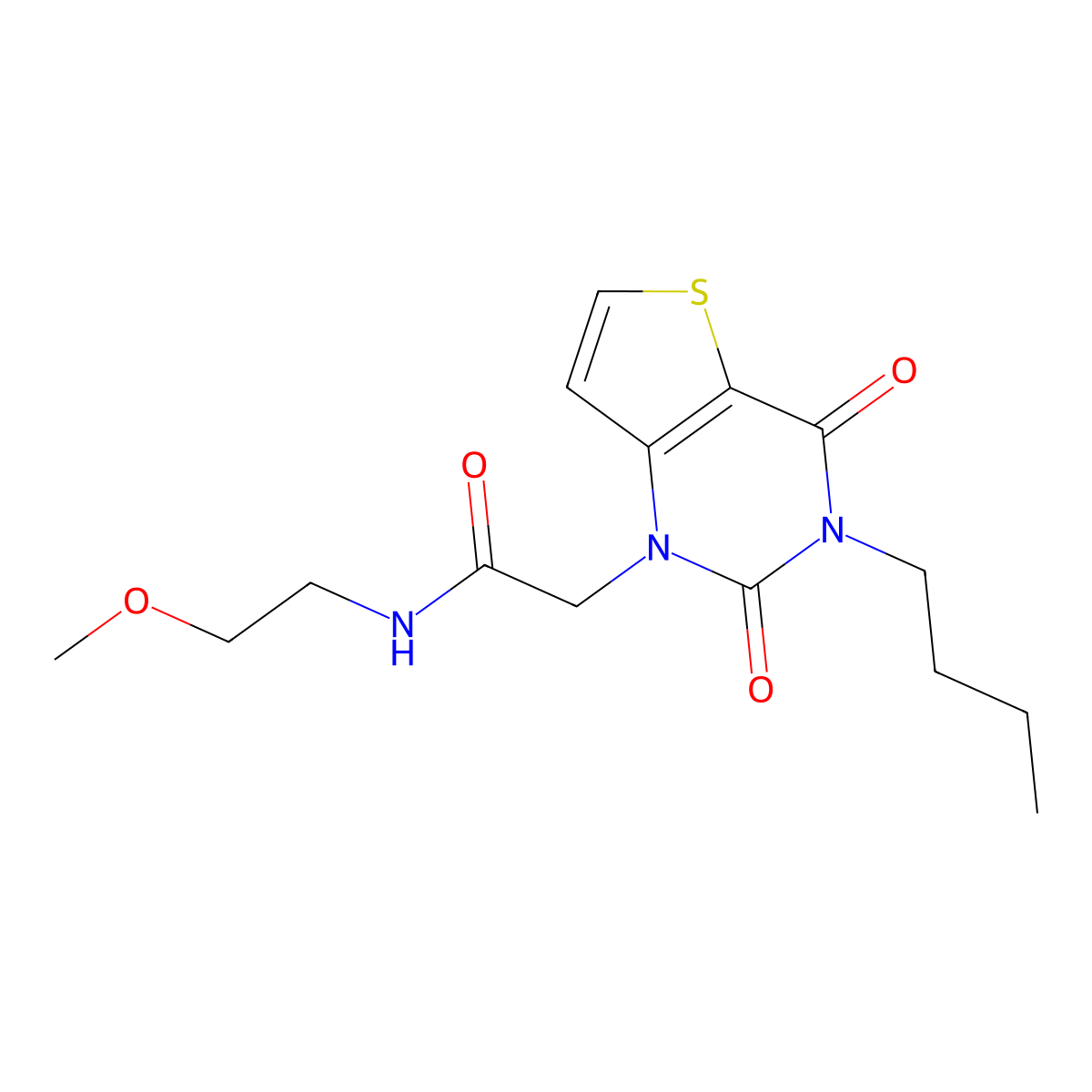 2-(3-butyl-2,4-dioxo-3,4-dihydrothieno[3,2-d]pyrimidin-1(2H)-yl)-N-(2-methoxyethyl)acetamide molecular structure, CAS 1252843-68-7