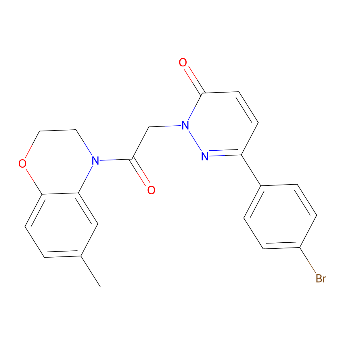 6-(4-bromophenyl)-2-[2-(6-methyl-2,3-dihydro-4H-1,4-benzoxazin-4-yl)-2-oxoethyl]pyridazin-3(2H)-one molecular structure, CAS 1252843-77-8