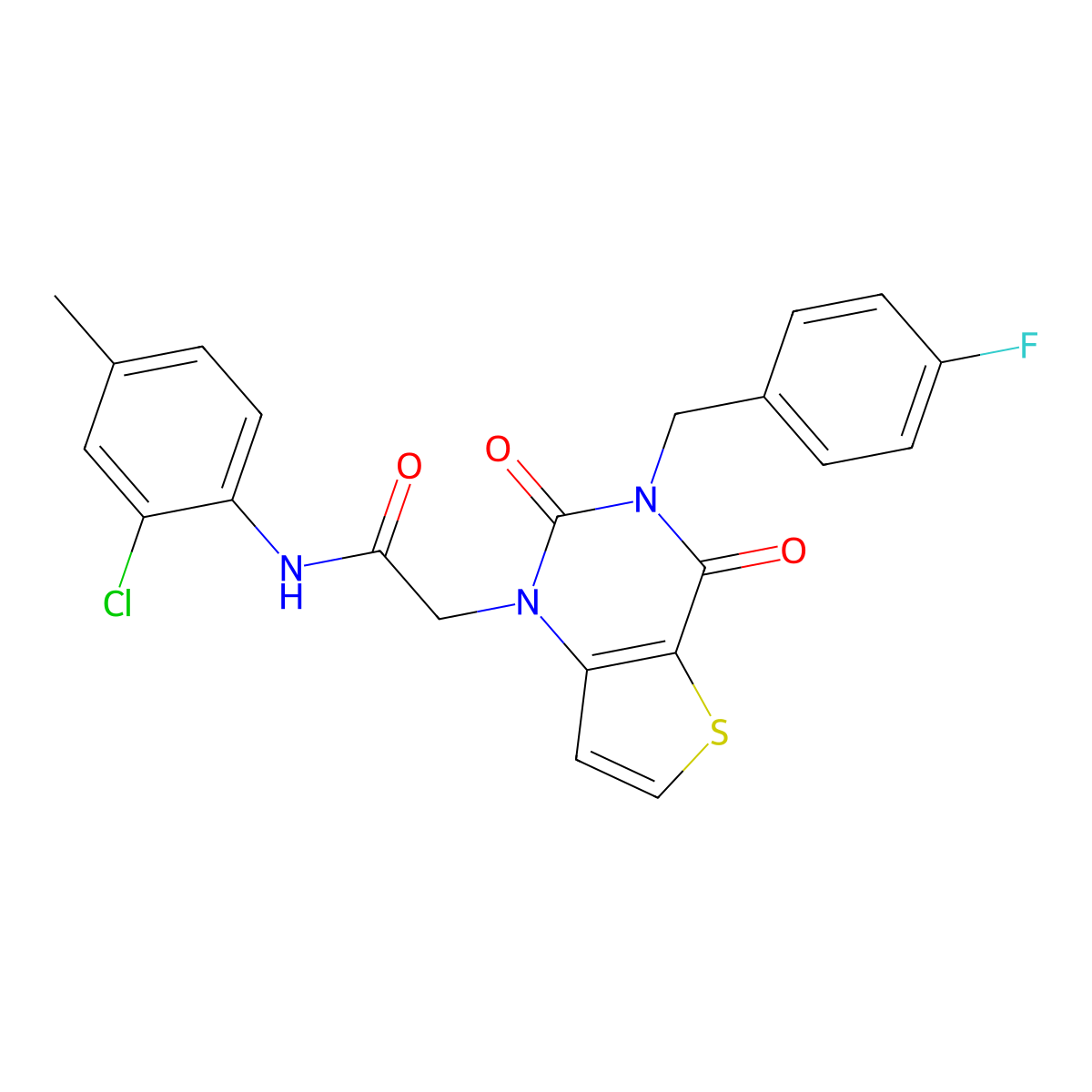 N-(2-chloro-4-methylphenyl)-2-(3-(4-fluorobenzyl)-2,4-dioxo-3,4-dihydrothieno[3,2-d]pyrimidin-1(2H)-yl)acetamide molecular structure, CAS 1252845-89-8