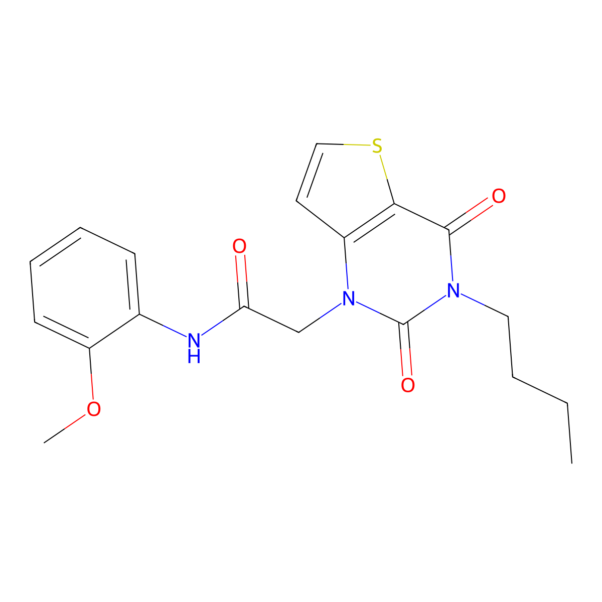 2-(3-butyl-2,4-dioxo-3,4-dihydrothieno[3,2-d]pyrimidin-1(2H)-yl)-N-(2-methoxyphenyl)acetamide molecular structure, CAS 1252846-70-0
