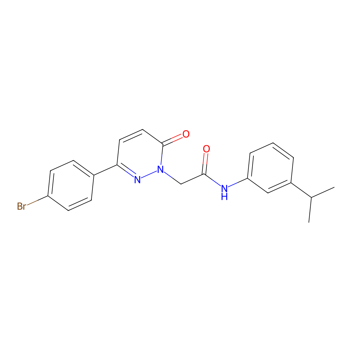 2-[3-(4-bromophenyl)-6-oxopyridazin-1(6H)-yl]-N-[3-(propan-2-yl)phenyl]acetamide molecular structure, CAS 1252846-89-1