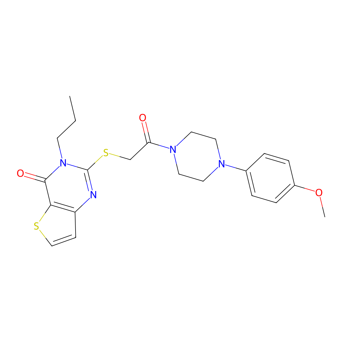 2-({2-[4-(4-methoxyphenyl)piperazin-1-yl]-2-oxoethyl}sulfanyl)-3-propyl-3H,4H-thieno[3,2-d]pyrimidin-4-one molecular structure, CAS 1252850-19-3