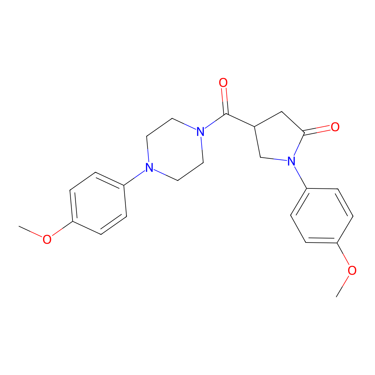 1-(4-Methoxyphenyl)-4-[4-(4-methoxyphenyl)piperazine-1-carbonyl]pyrrolidin-2-one molecular structure, CAS 1252851-86-7
