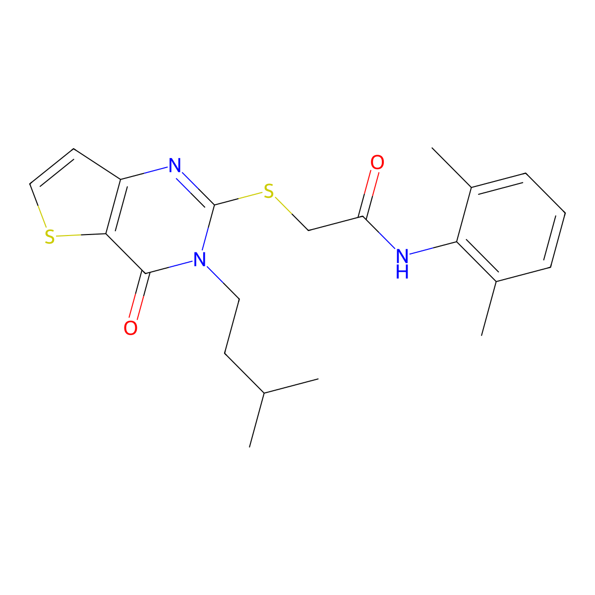 N-(2,6-dimethylphenyl)-2-{[3-(3-methylbutyl)-4-oxo-3,4-dihydrothieno[3,2-d]pyrimidin-2-yl]sulfanyl}acetamide molecular structure, CAS 1252852-65-5