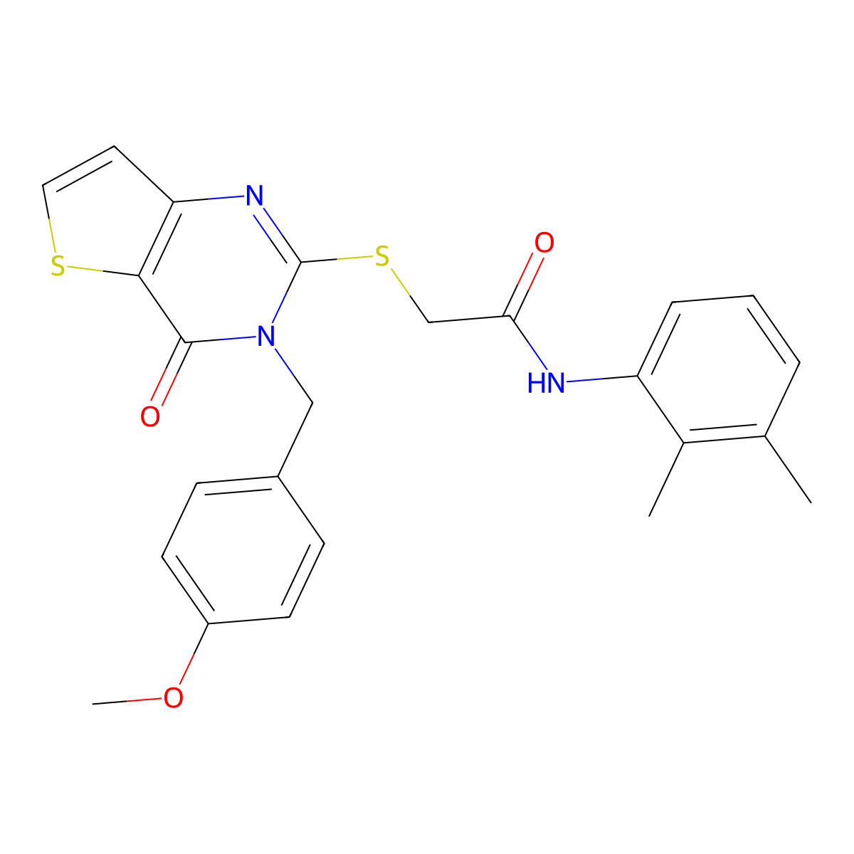 N-(2,3-dimethylphenyl)-2-{[3-(4-methoxybenzyl)-4-oxo-3,4-dihydrothieno[3,2-d]pyrimidin-2-yl]sulfanyl}acetamide molecular structure, CAS 1252852-70-2