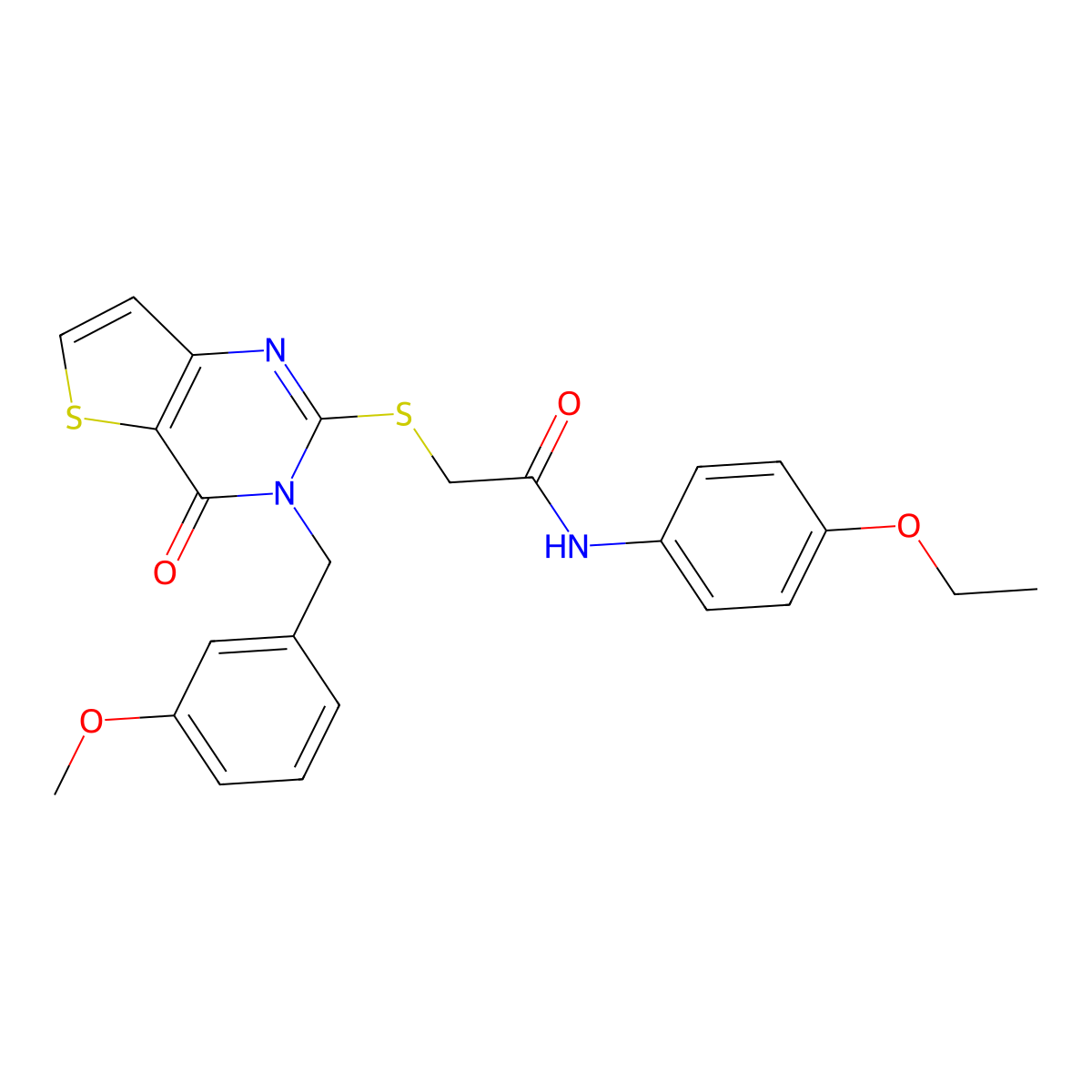 N-(4-ethoxyphenyl)-2-({3-[(3-methoxyphenyl)methyl]-4-oxo-3H,4H-thieno[3,2-d]pyrimidin-2-yl}sulfanyl)acetamide molecular structure, CAS 1252853-81-8