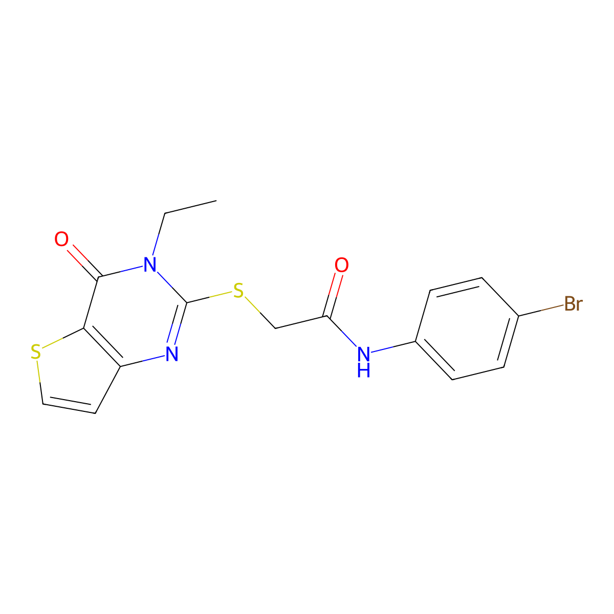 N-(4-bromophenyl)-2-({3-ethyl-4-oxo-3H,4H-thieno[3,2-d]pyrimidin-2-yl}sulfanyl)acetamide molecular structure, CAS 1252853-82-9