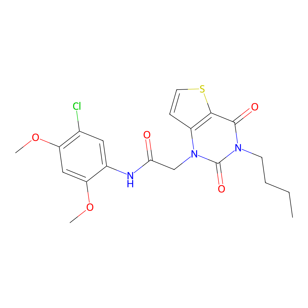 2-(3-butyl-2,4-dioxo-3,4-dihydrothieno[3,2-d]pyrimidin-1(2H)-yl)-N-(5-chloro-2,4-dimethoxyphenyl)acetamide molecular structure, CAS 1252856-34-0