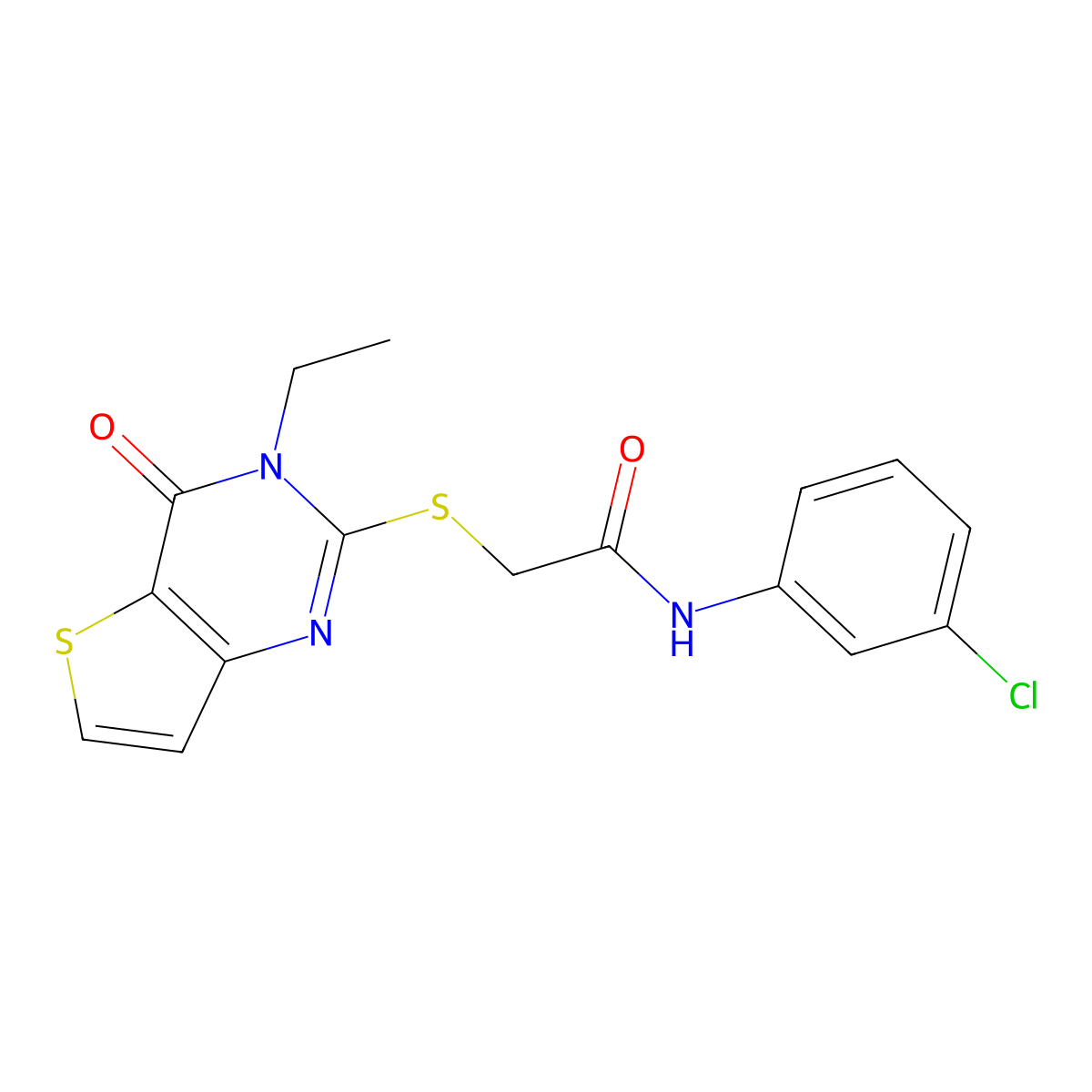 N-(3-chlorophenyl)-2-({3-ethyl-4-oxo-3H,4H-thieno[3,2-d]pyrimidin-2-yl}sulfanyl)acetamide molecular structure, CAS 1252857-53-6
