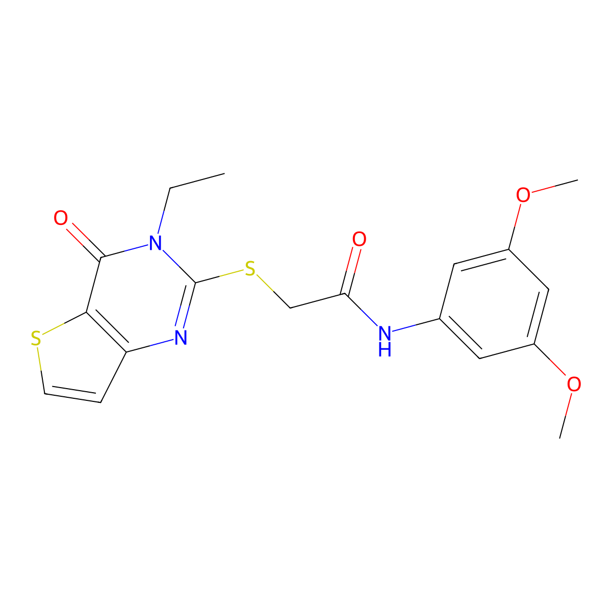 N-(3,5-dimethoxyphenyl)-2-[(3-ethyl-4-oxo-3,4-dihydrothieno[3,2-d]pyrimidin-2-yl)sulfanyl]acetamide molecular structure, CAS 1252858-64-2