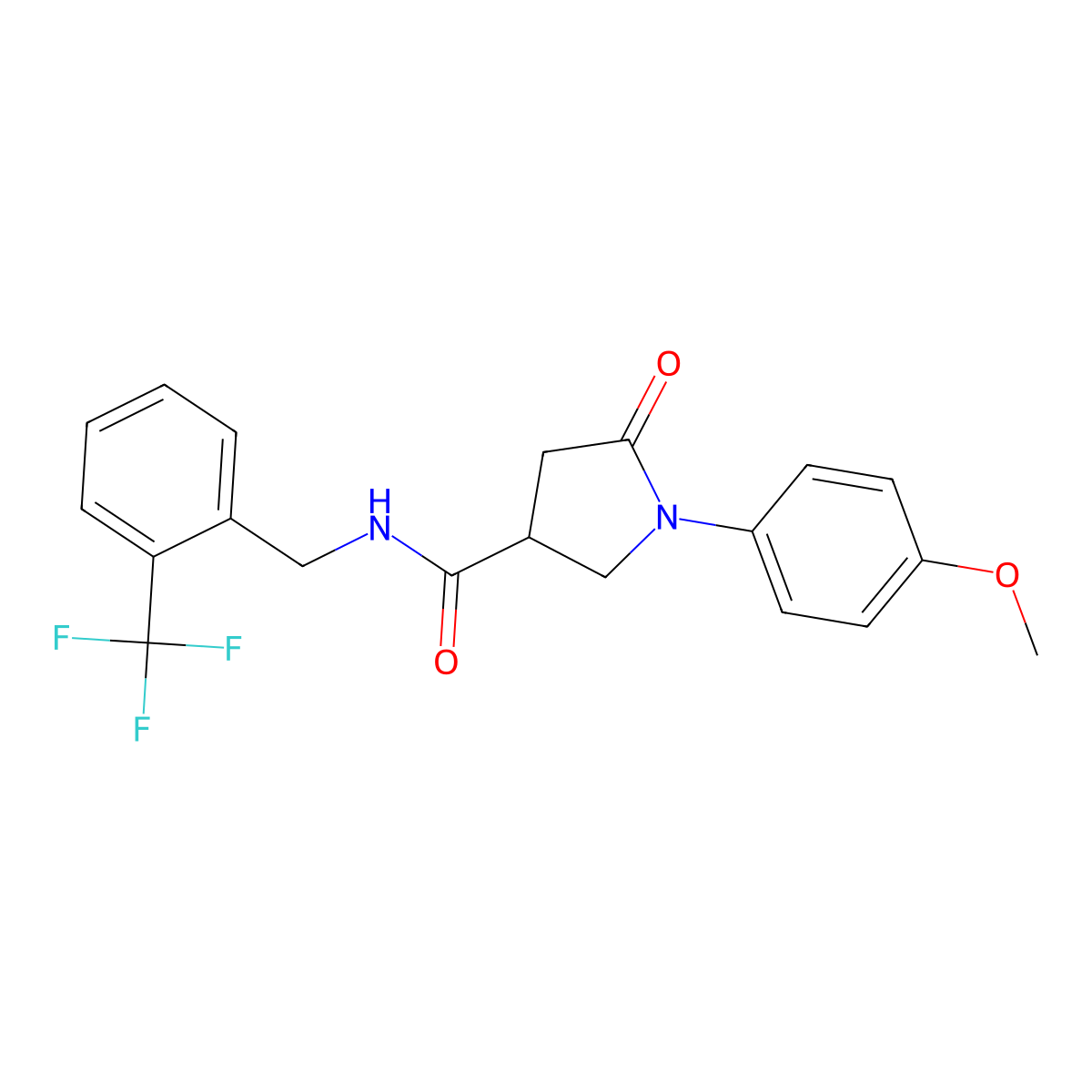 1-(4-methoxyphenyl)-5-oxo-N-{[2-(trifluoromethyl)phenyl]methyl}pyrrolidine-3-carboxamide molecular structure, CAS 1252860-36-8