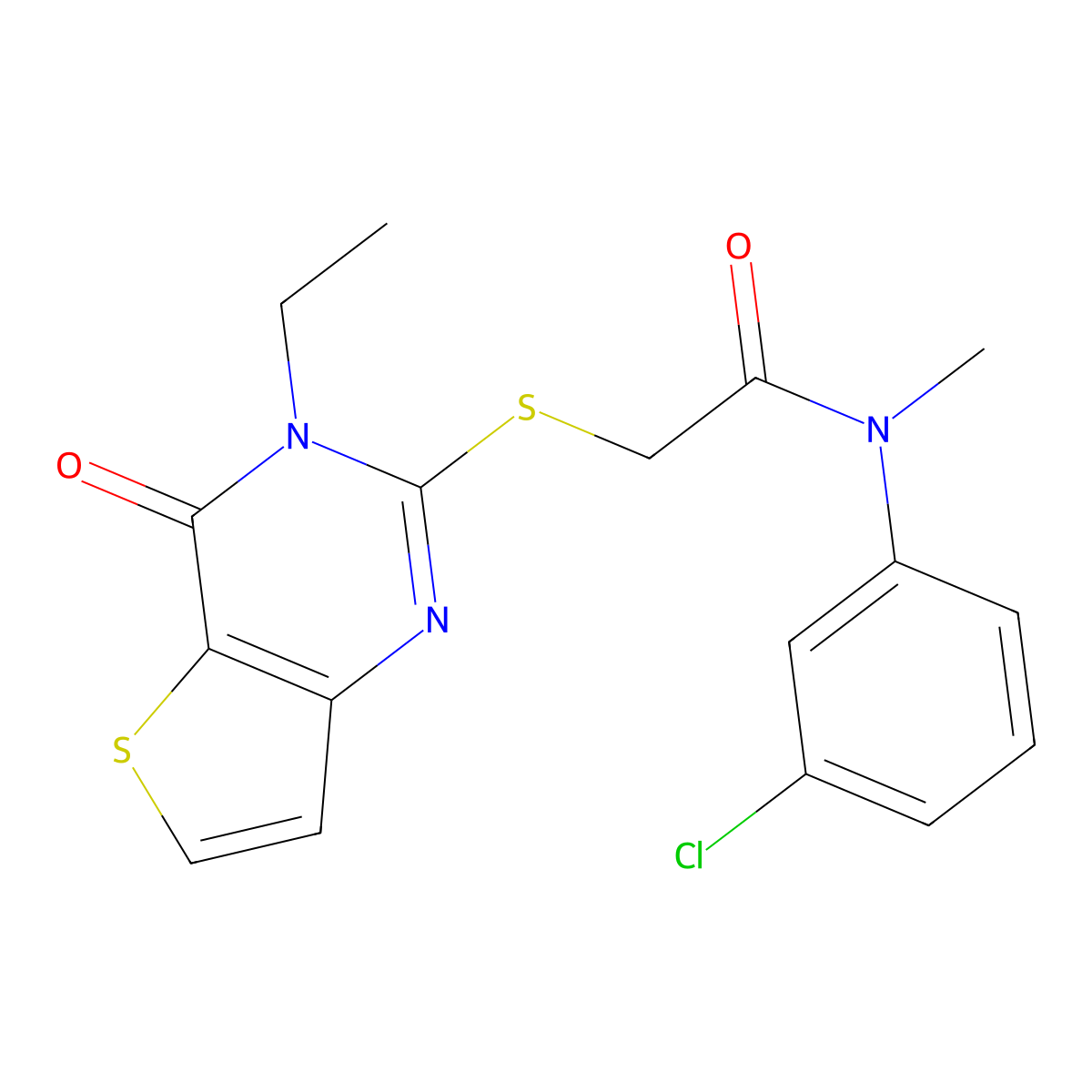 N-(3-chlorophenyl)-2-({3-ethyl-4-oxo-3H,4H-thieno[3,2-d]pyrimidin-2-yl}sulfanyl)-N-methylacetamide molecular structure, CAS 1252861-12-3
