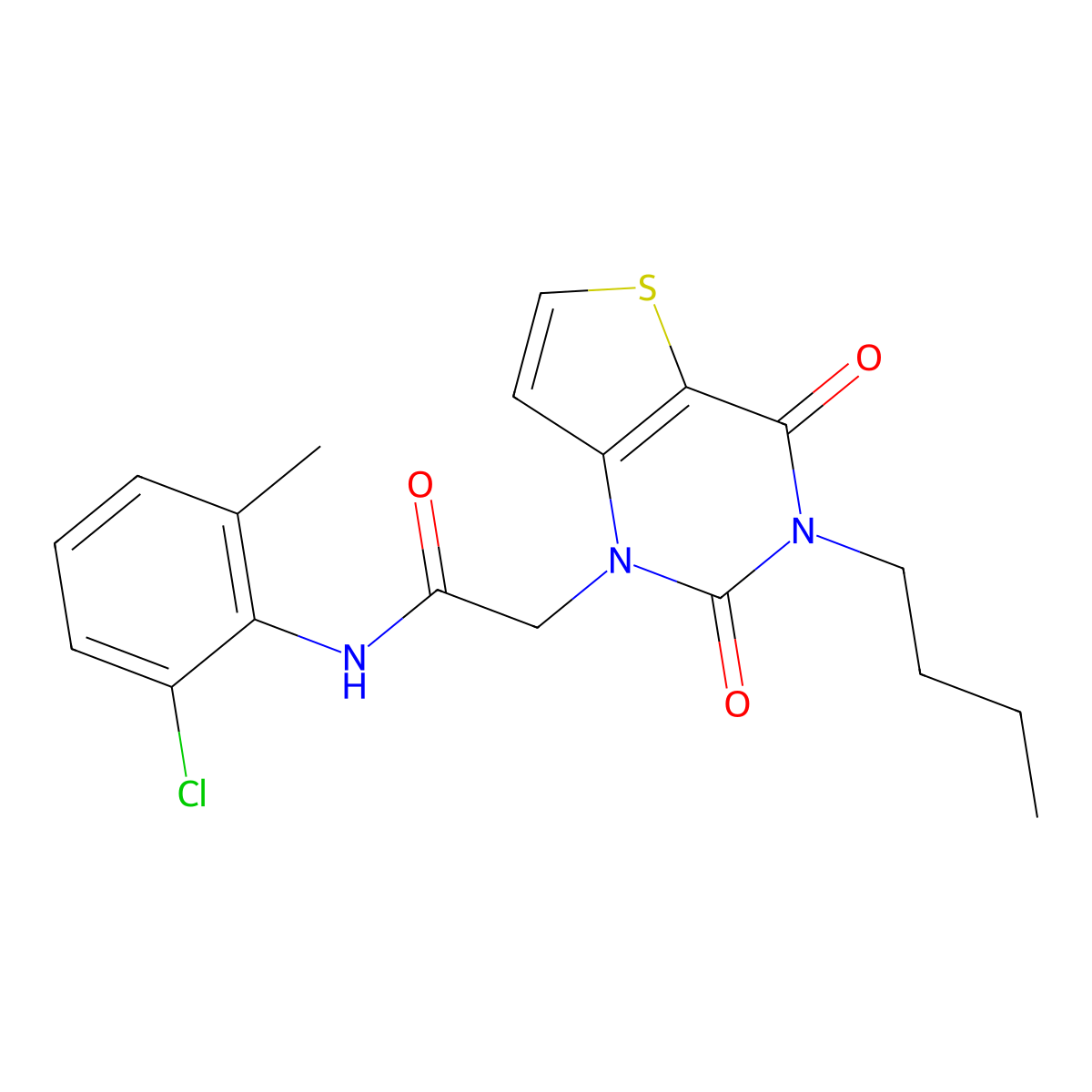 2-(3-butyl-2,4-dioxo-3,4-dihydrothieno[3,2-d]pyrimidin-1(2H)-yl)-N-(2-chloro-6-methylphenyl)acetamide molecular structure, CAS 1252861-43-0