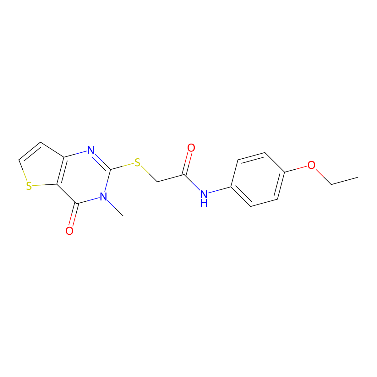 N-(4-ethoxyphenyl)-2-[(3-methyl-4-oxo-3,4-dihydrothieno[3,2-d]pyrimidin-2-yl)sulfanyl]acetamide molecular structure, CAS 1252861-75-8