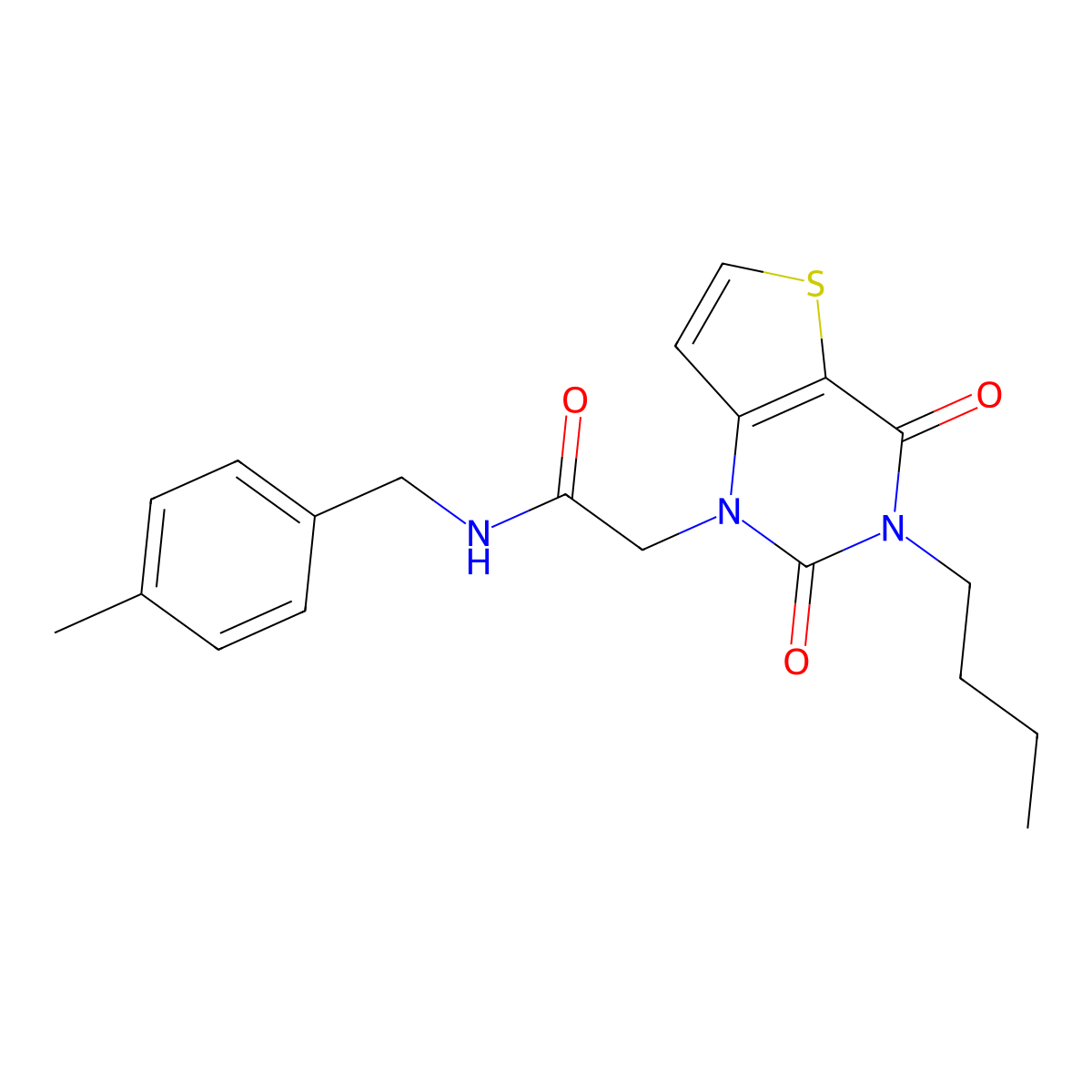 2-(3-butyl-2,4-dioxo-3,4-dihydrothieno[3,2-d]pyrimidin-1(2H)-yl)-N-(4-methylbenzyl)acetamide molecular structure, CAS 1252862-12-6