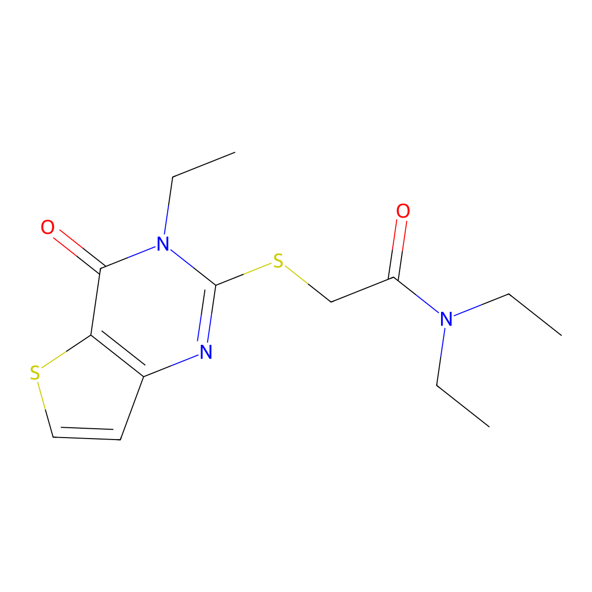 N,N-diethyl-2-({3-ethyl-4-oxo-3H,4H-thieno[3,2-d]pyrimidin-2-yl}sulfanyl)acetamide molecular structure, CAS 1252864-45-1