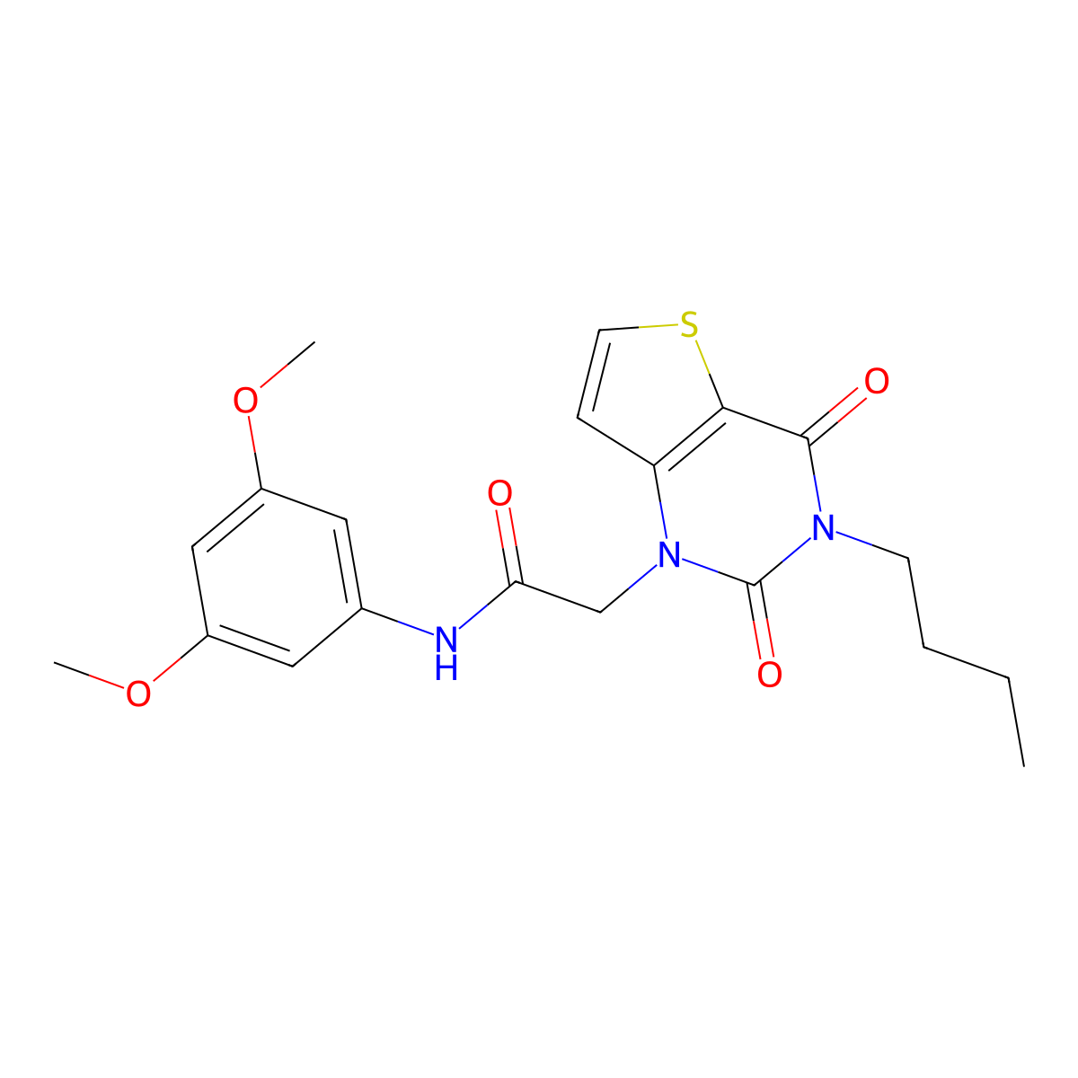 2-(3-butyl-2,4-dioxo-3,4-dihydrothieno[3,2-d]pyrimidin-1(2H)-yl)-N-(3,5-dimethoxyphenyl)acetamide molecular structure, CAS 1252864-58-6