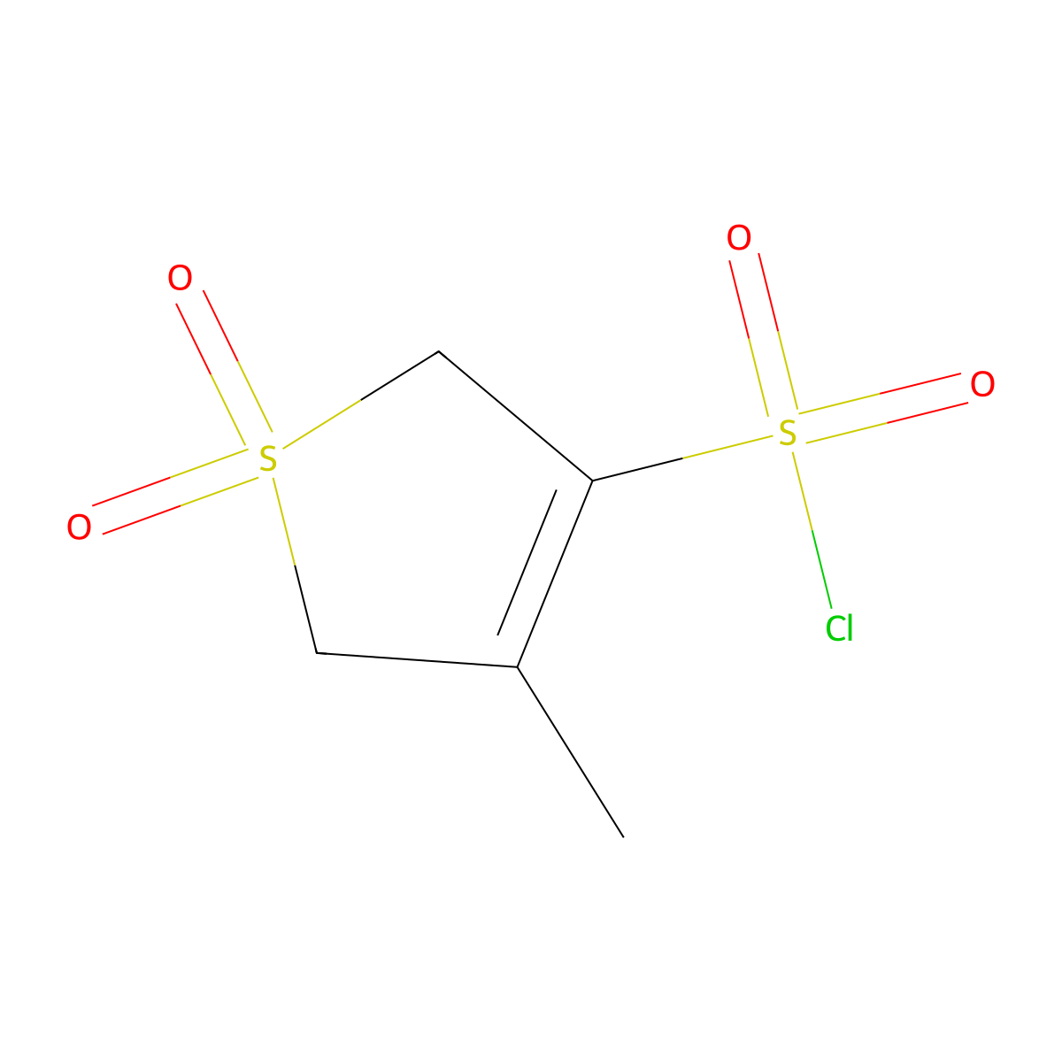 4-Methyl-2,5-dihydro-3-thiophenesulfonyl chloride 1,1-dioxide molecular structure, CAS 125287-41-4