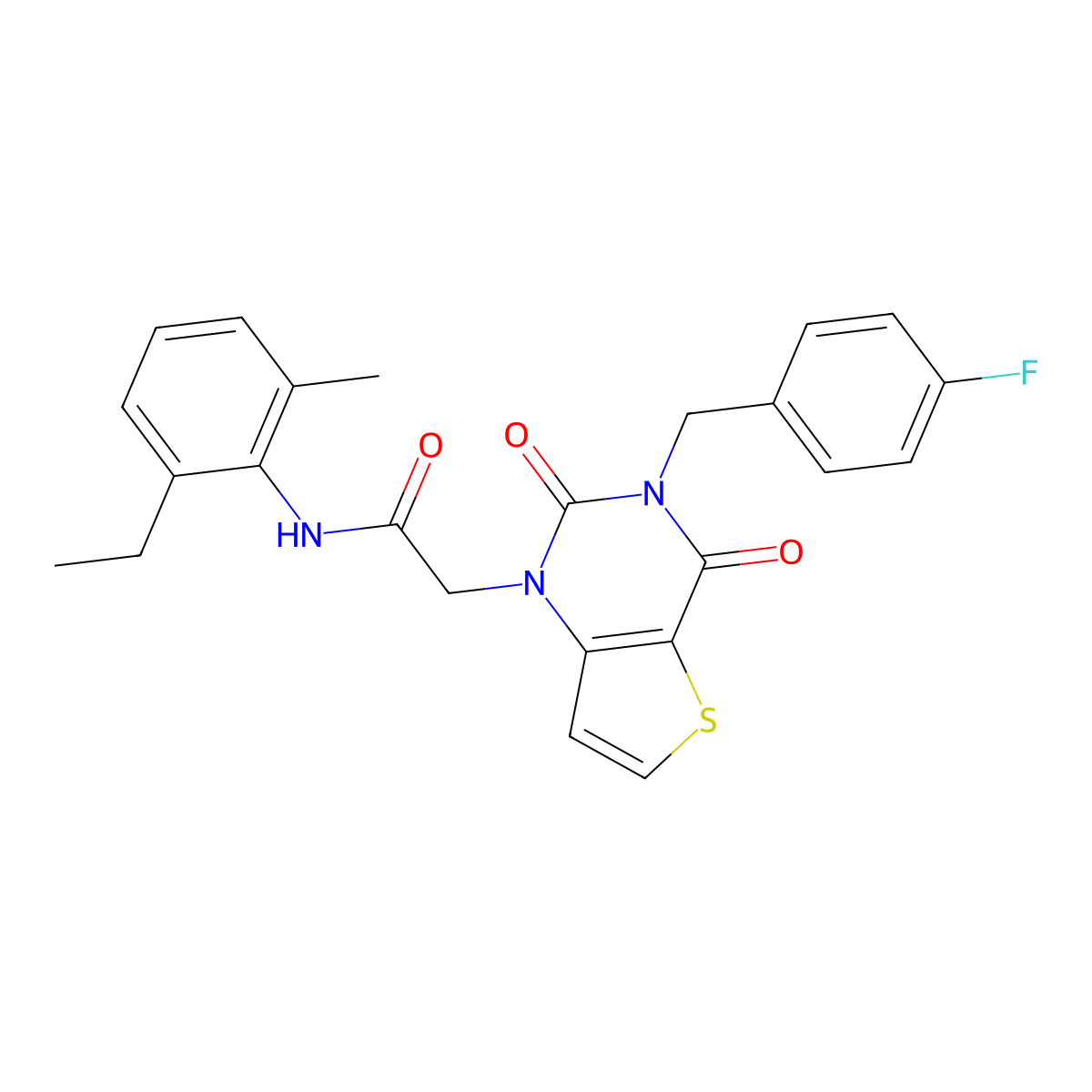 N-(2-ethyl-6-methylphenyl)-2-(3-(4-fluorobenzyl)-2,4-dioxo-3,4-dihydrothieno[3,2-d]pyrimidin-1(2H)-yl)acetamide molecular structure, CAS 1252877-65-8