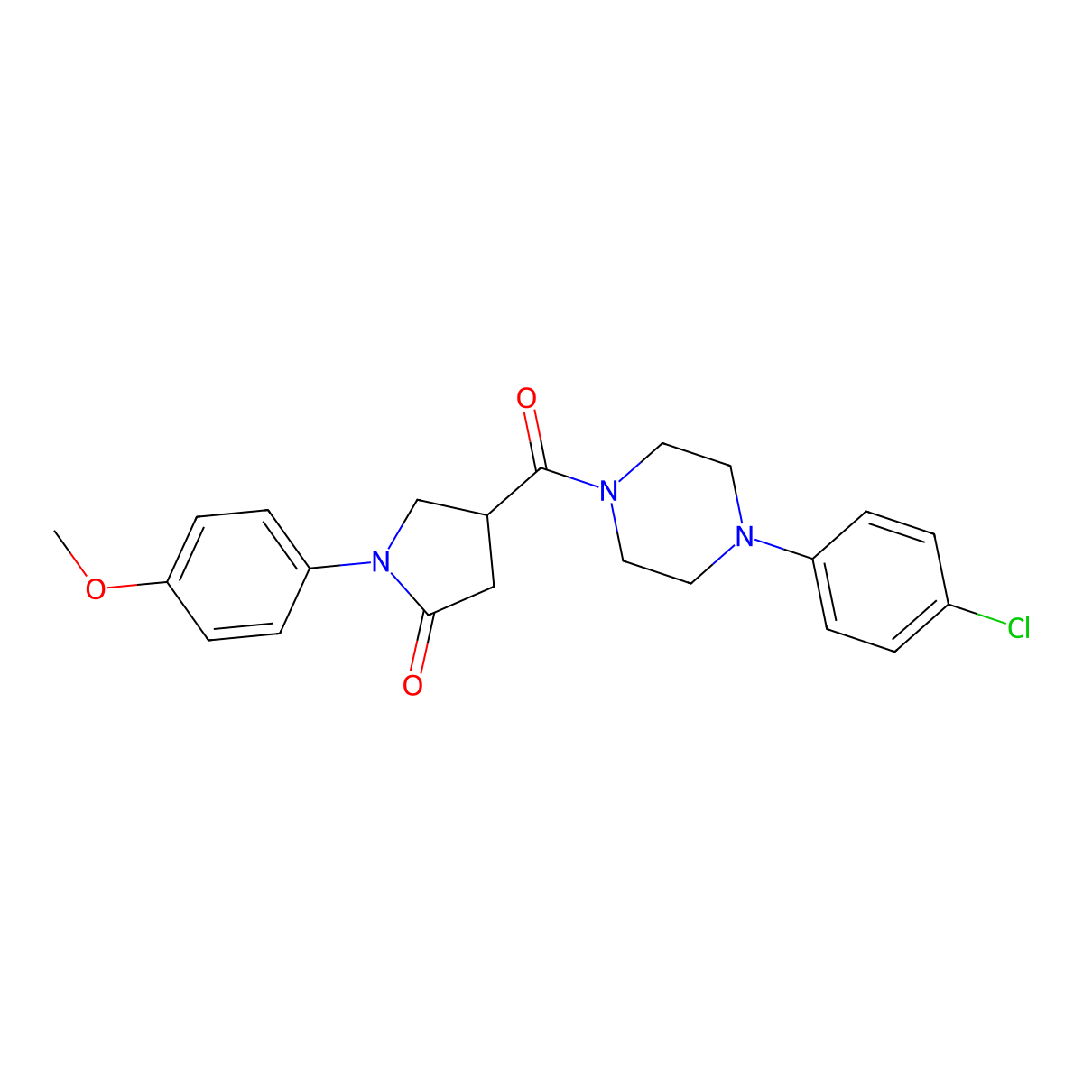 4-[4-(4-Chlorophenyl)piperazine-1-carbonyl]-1-(4-methoxyphenyl)pyrrolidin-2-one molecular structure, CAS 1252877-78-3