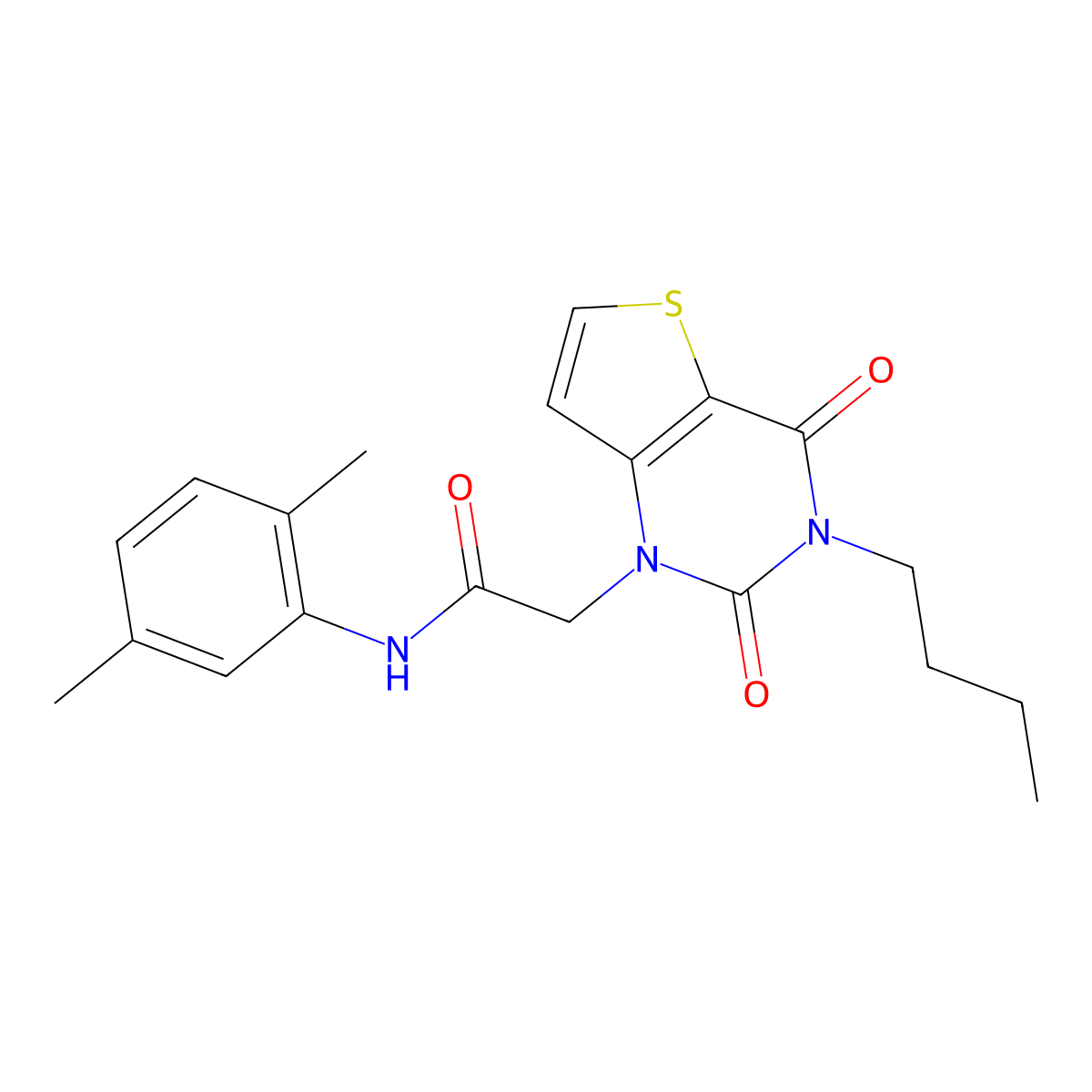 2-(3-butyl-2,4-dioxo-3,4-dihydrothieno[3,2-d]pyrimidin-1(2H)-yl)-N-(2,5-dimethylphenyl)acetamide molecular structure, CAS 1252878-71-9