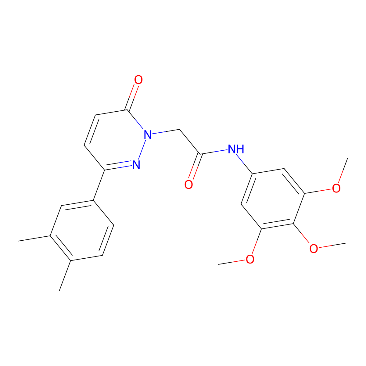 2-(3-(3,4-dimethylphenyl)-6-oxopyridazin-1(6H)-yl)-N-(3,4,5-trimethoxyphenyl)acetamide molecular structure, CAS 1252879-13-2