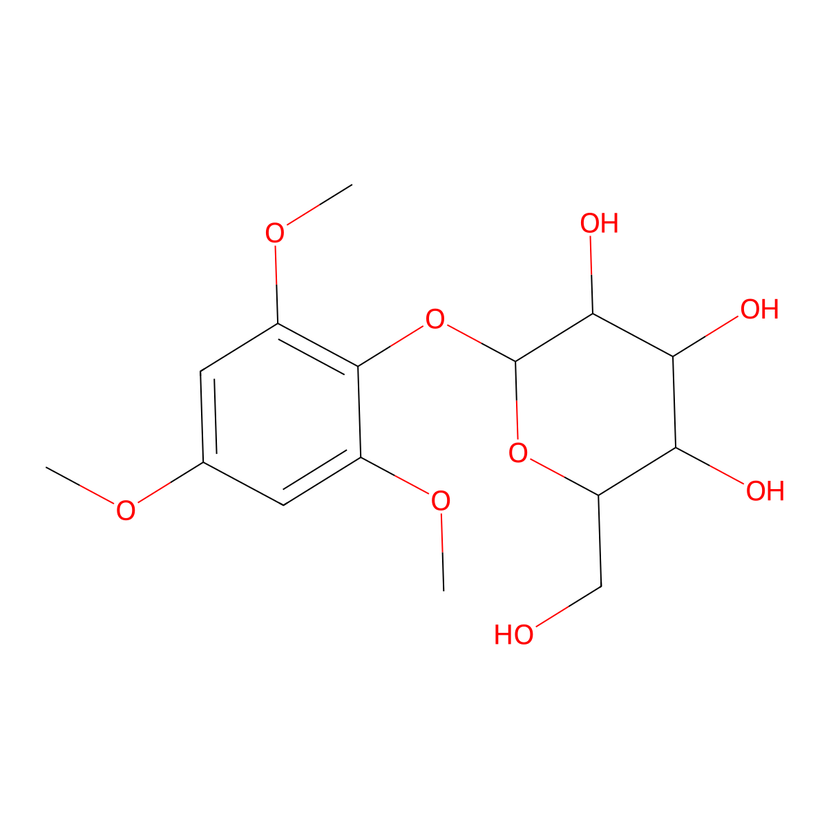 (2R,3S,4S,5R,6S)-2-(Hydroxymethyl)-6-(2,4,6-trimethoxyphenoxy)tetrahydro-2H-pyran-3,4,5-triol molecular structure, CAS 125288-25-7