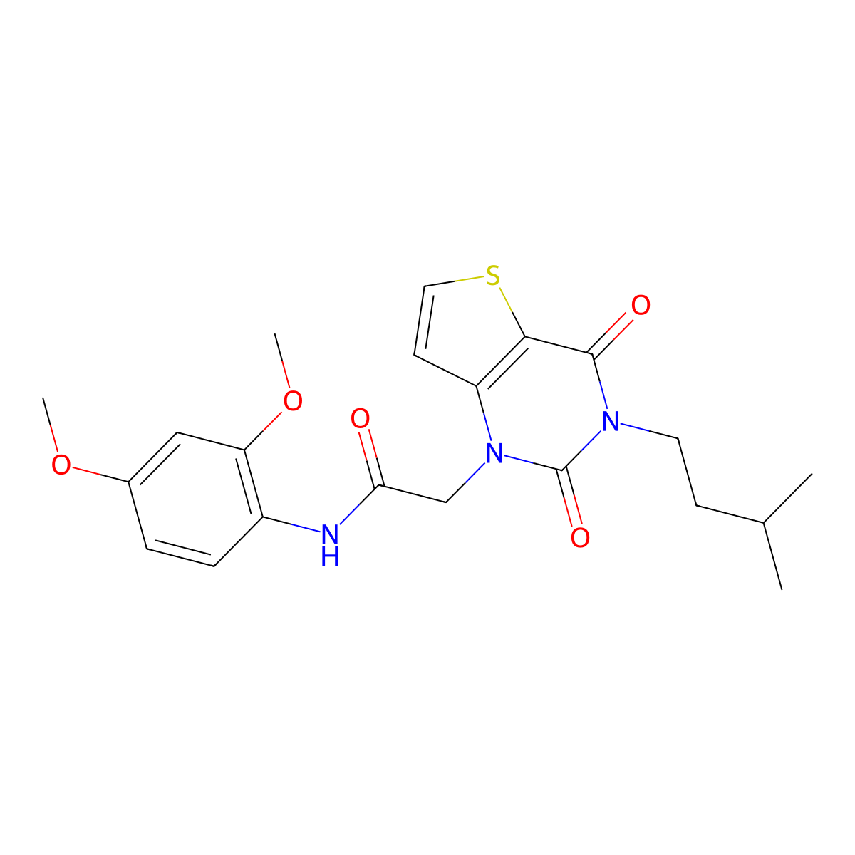 N-(2,4-dimethoxyphenyl)-2-[3-(3-methylbutyl)-2,4-dioxo-3,4-dihydrothieno[3,2-d]pyrimidin-1(2H)-yl]acetamide molecular structure, CAS 1252884-09-5