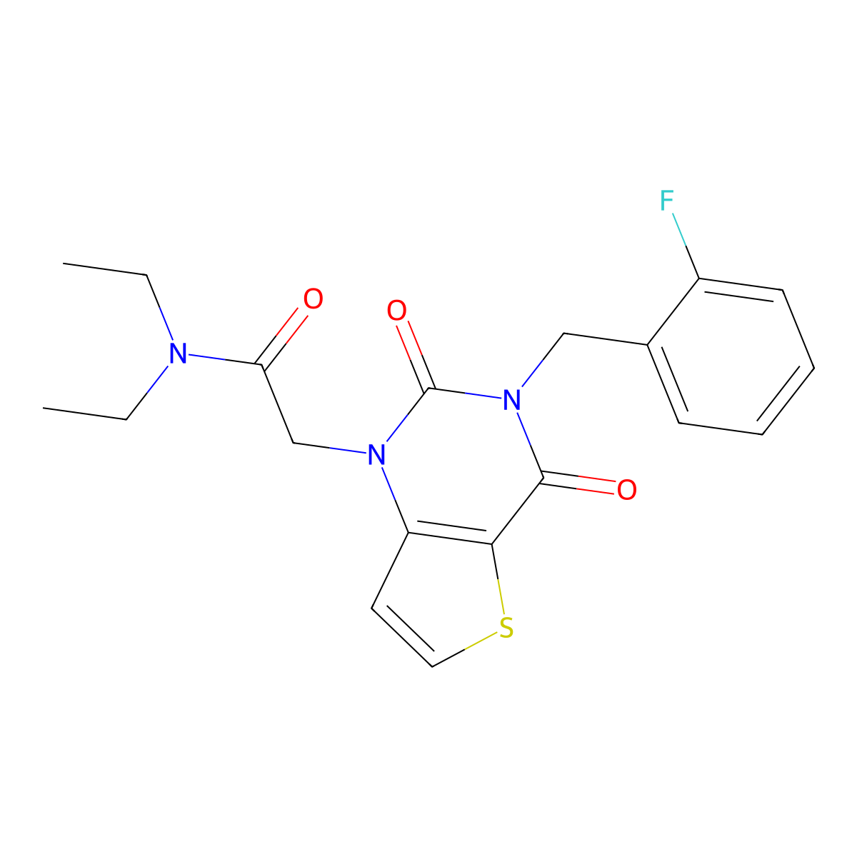 N,N-diethyl-2-[3-(2-fluorobenzyl)-2,4-dioxo-3,4-dihydrothieno[3,2-d]pyrimidin-1(2H)-yl]acetamide molecular structure, CAS 1252888-07-5