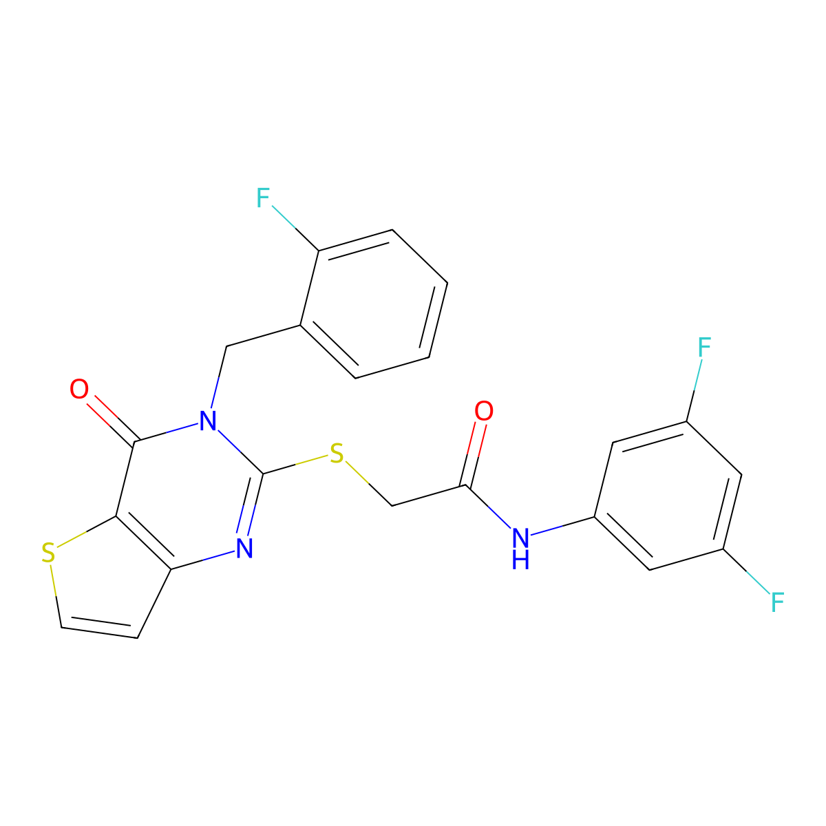 N-(3,5-difluorophenyl)-2-{[3-(2-fluorobenzyl)-4-oxo-3,4-dihydrothieno[3,2-d]pyrimidin-2-yl]sulfanyl}acetamide molecular structure, CAS 1252888-12-2