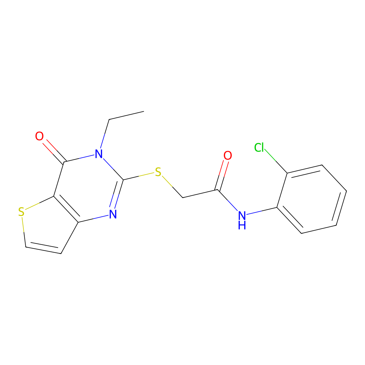 N-(2-chlorophenyl)-2-({3-ethyl-4-oxo-3H,4H-thieno[3,2-d]pyrimidin-2-yl}sulfanyl)acetamide molecular structure, CAS 1252890-04-2