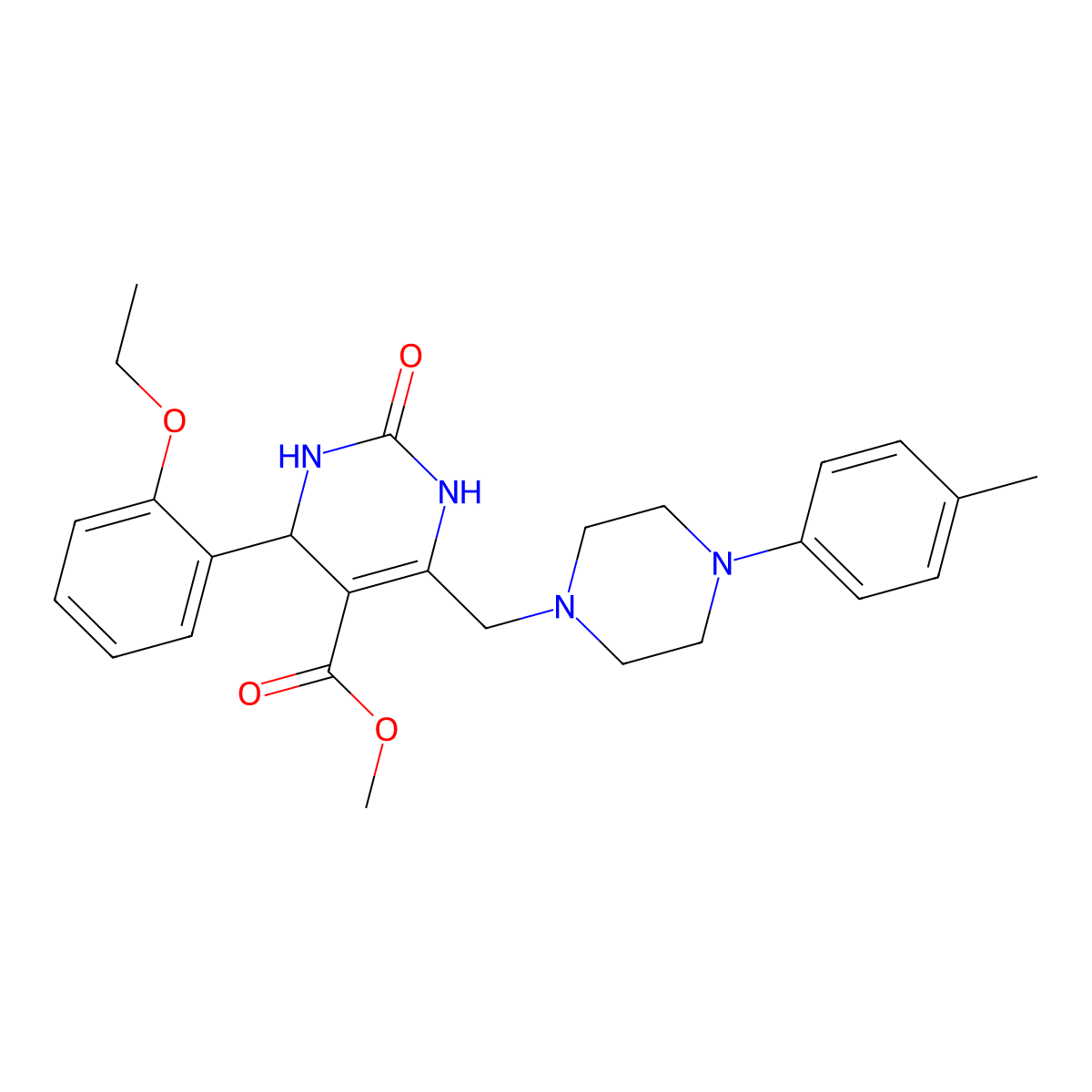 Methyl 4-(2-ethoxyphenyl)-6-{[4-(4-methylphenyl)piperazin-1-yl]methyl}-2-oxo-1,2,3,4-tetrahydropyrimidine-5-carboxylate molecular structure, CAS 1252890-18-8