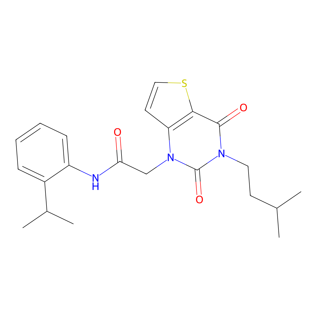2-[3-(3-methylbutyl)-2,4-dioxo-1H,2H,3H,4H-thieno[3,2-d]pyrimidin-1-yl]-N-[2-(propan-2-yl)phenyl]acetamide molecular structure, CAS 1252891-69-2