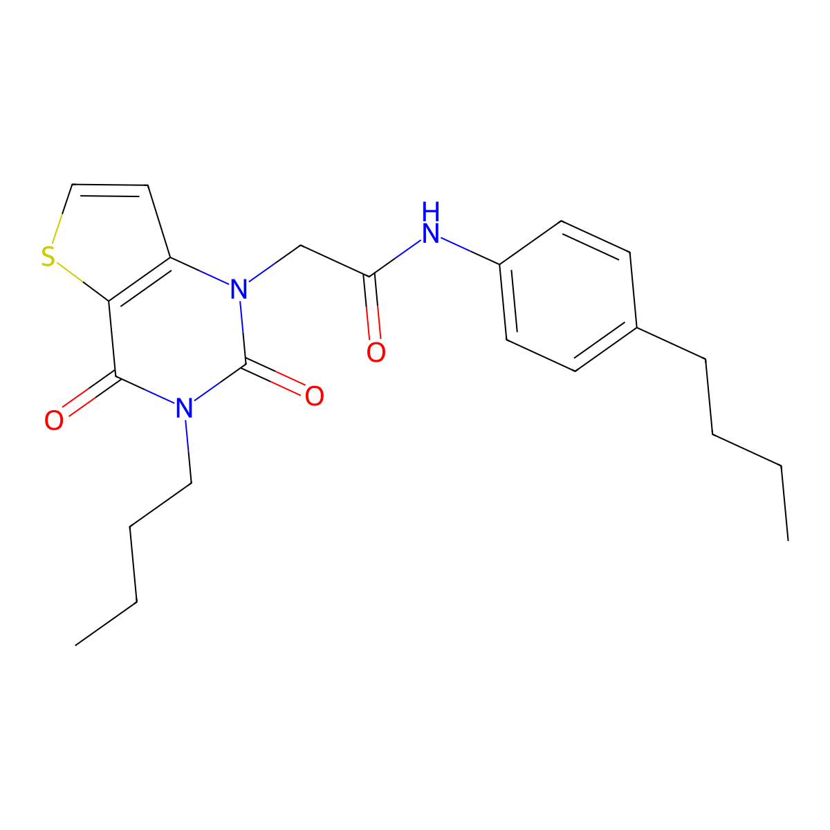 2-(3-butyl-2,4-dioxo-3,4-dihydrothieno[3,2-d]pyrimidin-1(2H)-yl)-N-(4-butylphenyl)acetamide molecular structure, CAS 1252892-45-7