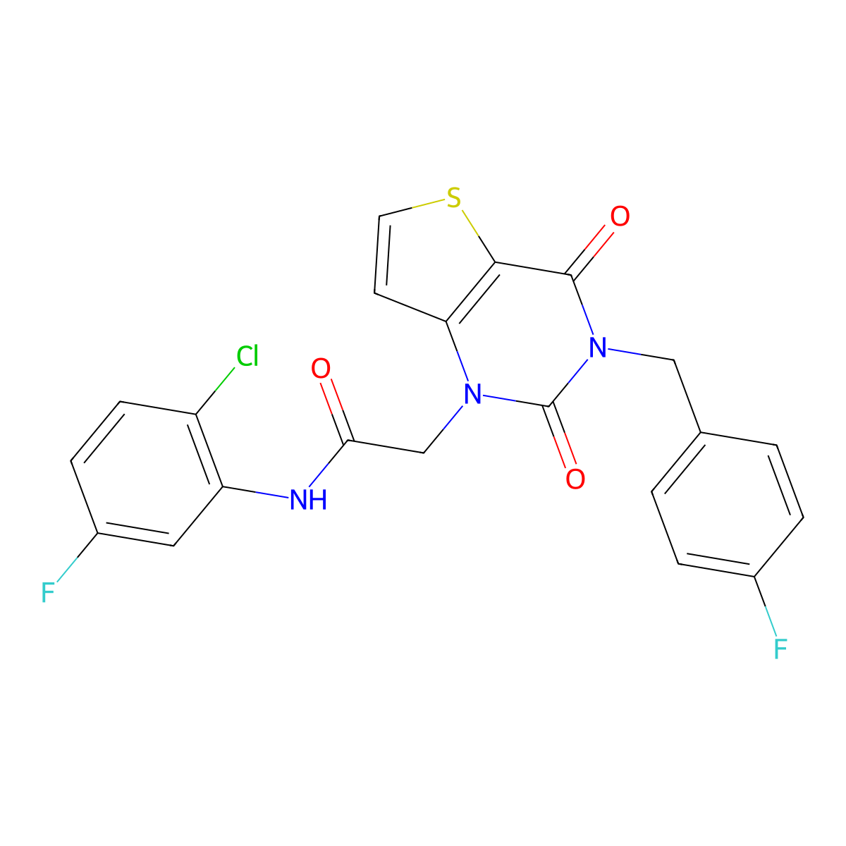 N-(2-chloro-5-fluorophenyl)-2-{3-[(4-fluorophenyl)methyl]-2,4-dioxo-1H,2H,3H,4H-thieno[3,2-d]pyrimidin-1-yl}acetamide molecular structure, CAS 1252894-06-6