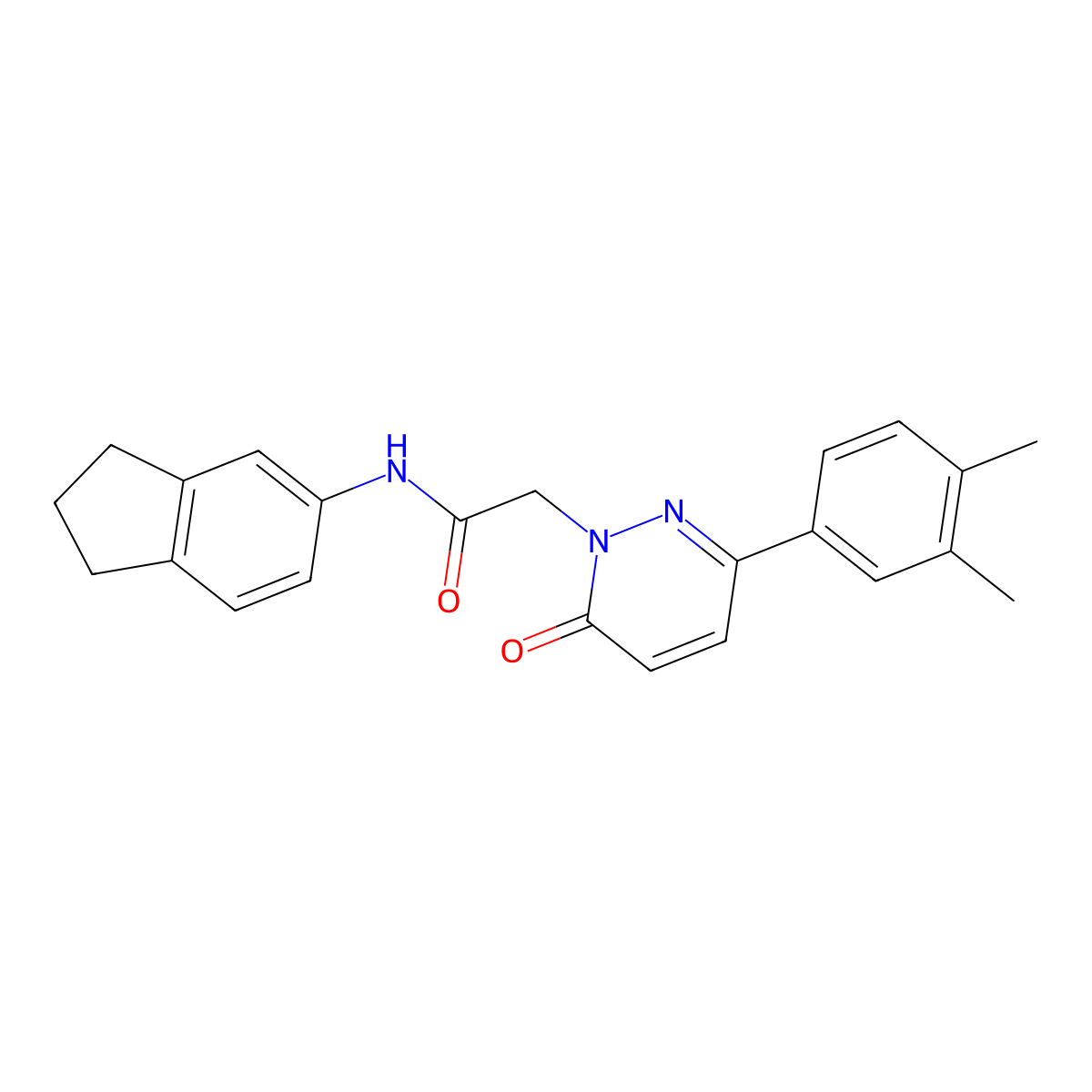 N-(2,3-dihydro-1H-inden-5-yl)-2-(3-(3,4-dimethylphenyl)-6-oxopyridazin-1(6H)-yl)acetamide molecular structure, CAS 1252898-23-9