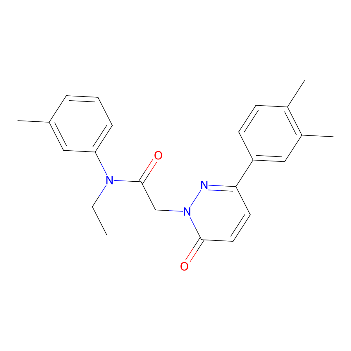 2-[3-(3,4-dimethylphenyl)-6-oxopyridazin-1(6H)-yl]-N-ethyl-N-(3-methylphenyl)acetamide molecular structure, CAS 1252898-61-5
