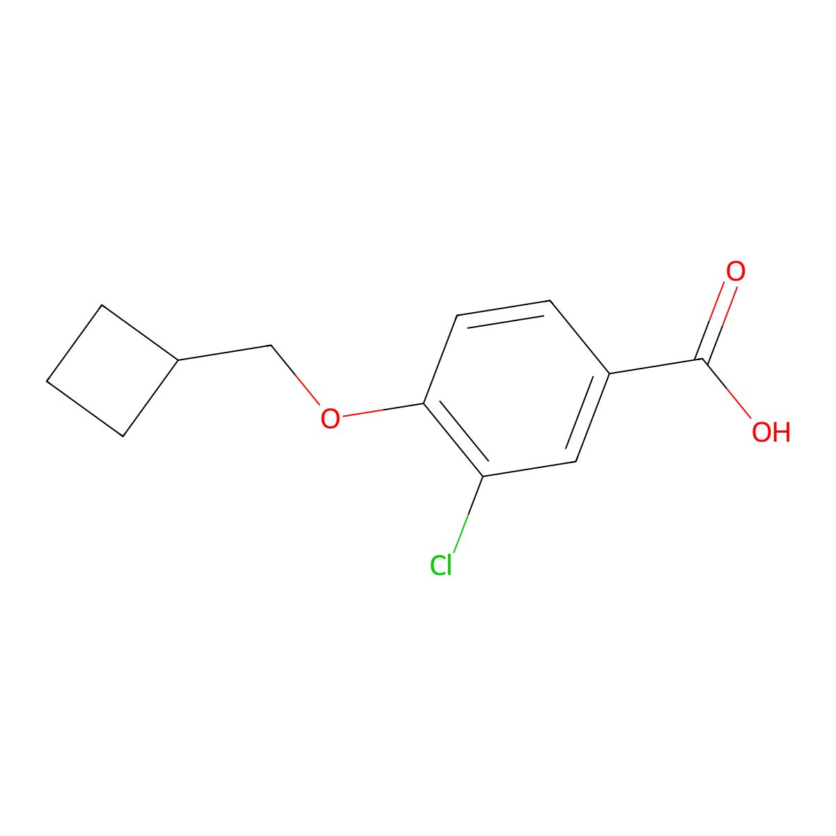 3-Chloro-4-(cyclobutylmethoxy)benzoic acid molecular structure, CAS 1252898-89-7