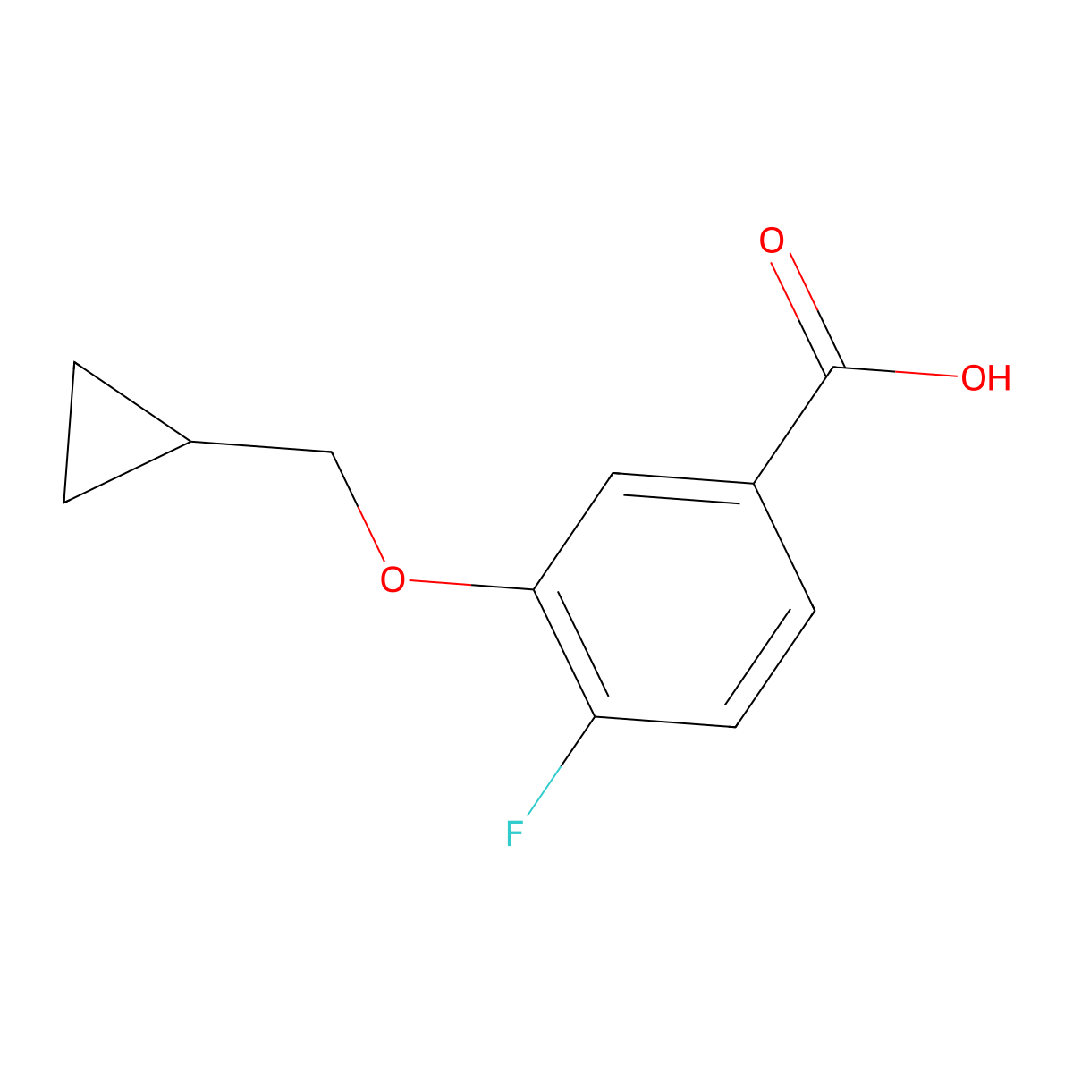 3-(Cyclopropylmethoxy)-4-fluorobenzoic acid molecular structure, CAS 1252898-90-0