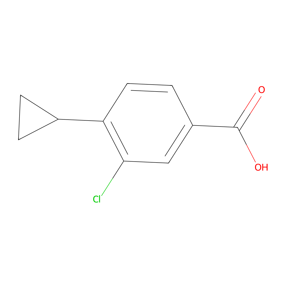 3-Chloro-4-cyclopropylbenzoic acid molecular structure, CAS 1252898-93-3