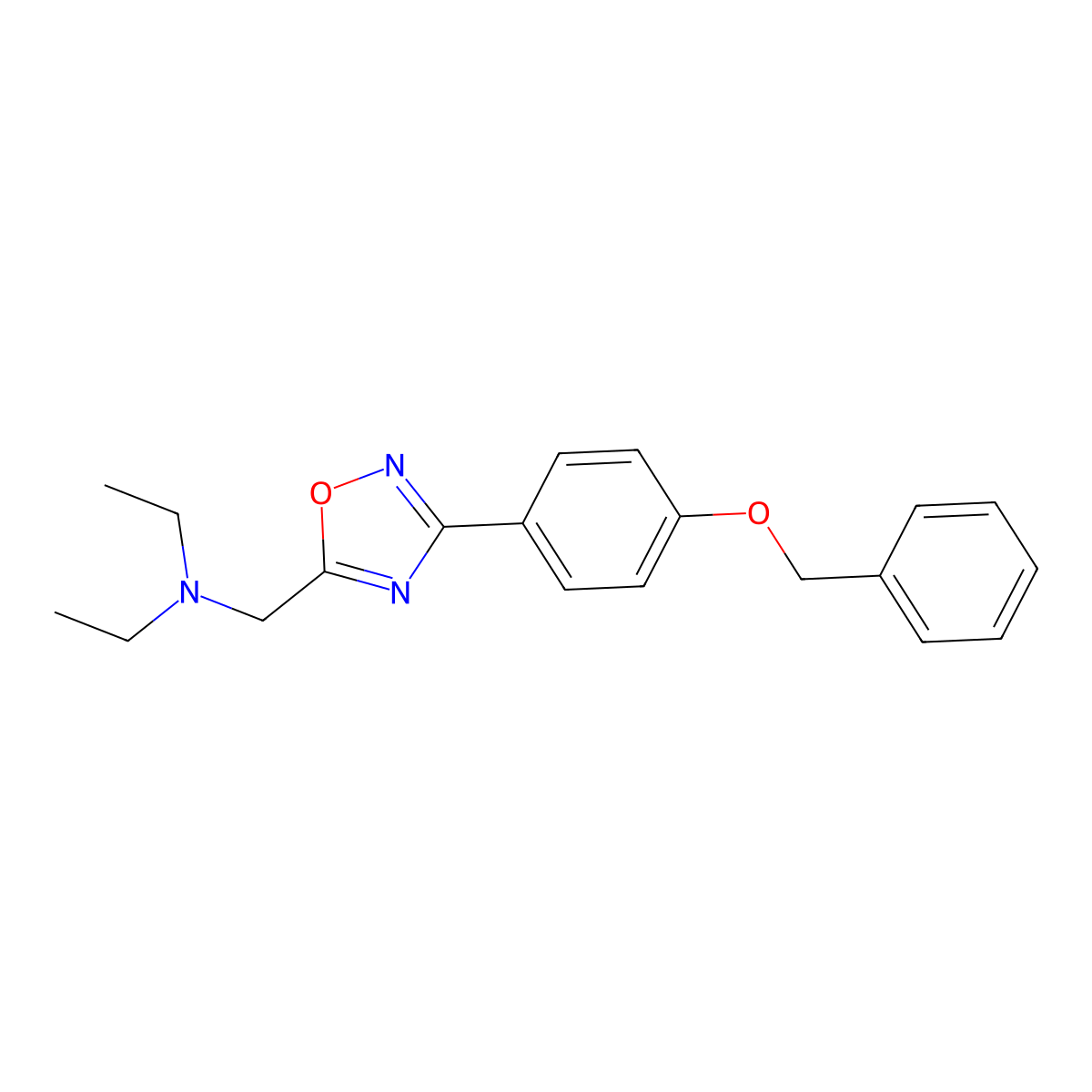 N-((3-(4-(benzyloxy)phenyl)-1,2,4-oxadiazol-5-yl)methyl)-N-ethylethanamine molecular structure, CAS 1252899-04-9