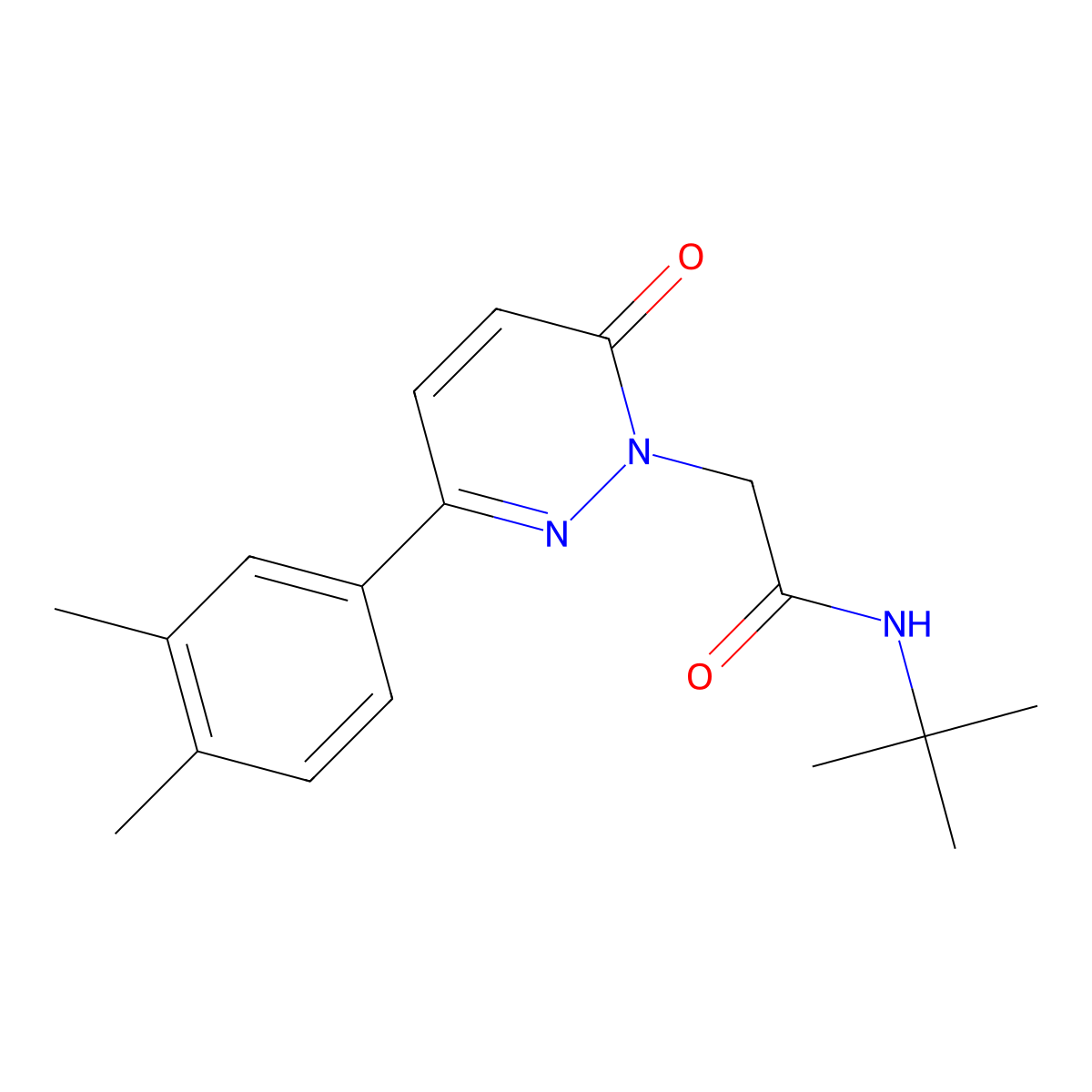 N-tert-butyl-2-[3-(3,4-dimethylphenyl)-6-oxopyridazin-1(6H)-yl]acetamide molecular structure, CAS 1252900-75-6