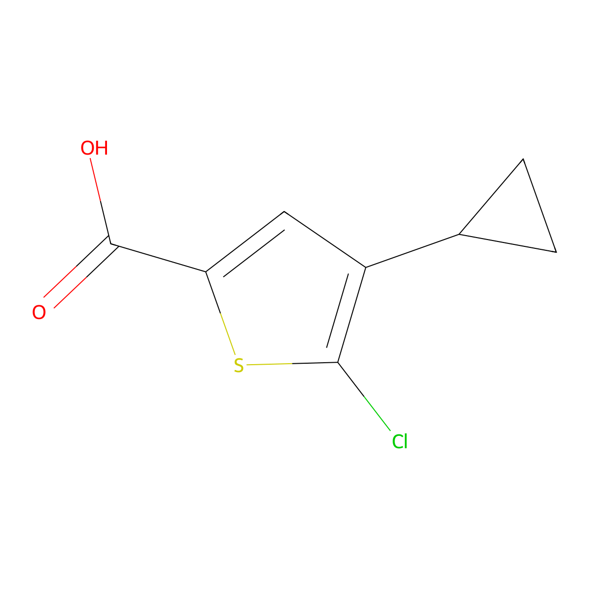 5-Chloro-4-cyclopropylthiophene-2-carboxylic acid molecular structure, CAS 1252900-85-8