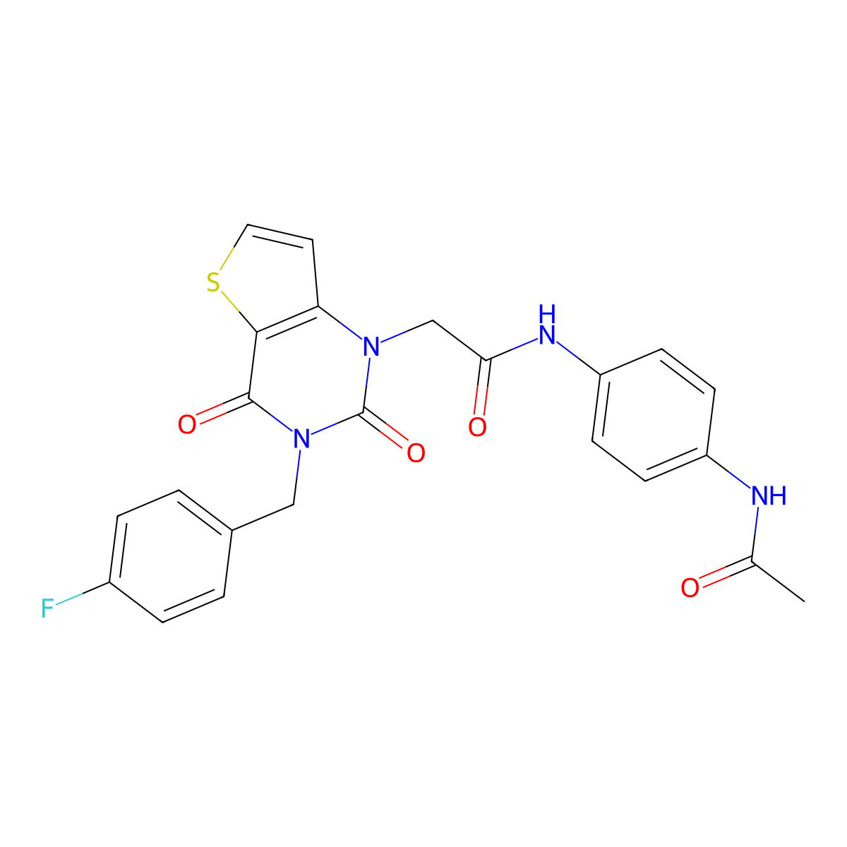 N-[4-(acetylamino)phenyl]-2-[3-(4-fluorobenzyl)-2,4-dioxo-3,4-dihydrothieno[3,2-d]pyrimidin-1(2H)-yl]acetamide molecular structure, CAS 1252901-33-9