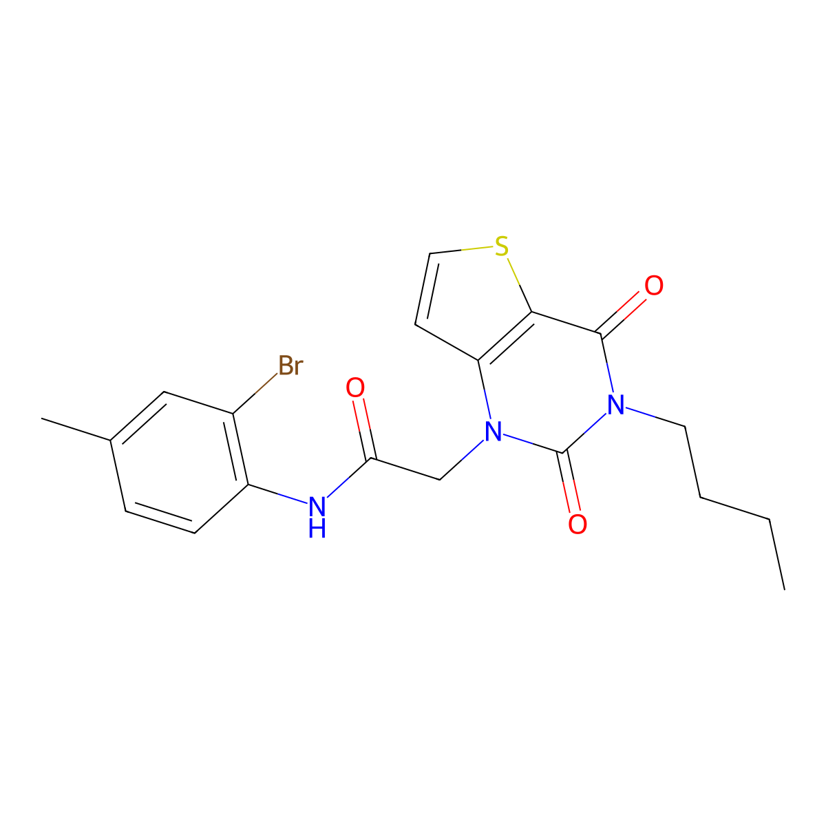 N-(2-bromo-4-methylphenyl)-2-(3-butyl-2,4-dioxo-3,4-dihydrothieno[3,2-d]pyrimidin-1(2H)-yl)acetamide molecular structure, CAS 1252901-37-3