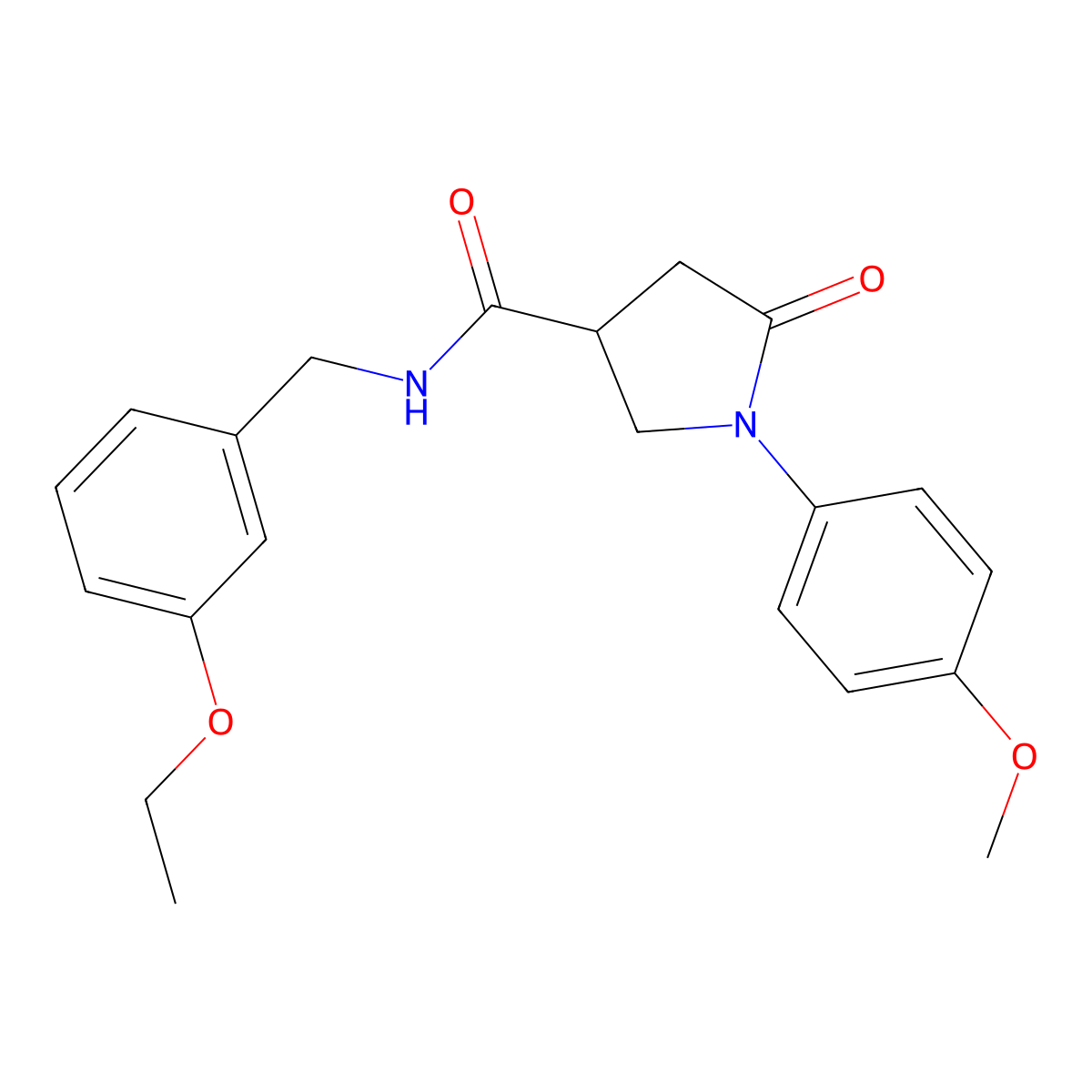 N-[(3-ethoxyphenyl)methyl]-1-(4-methoxyphenyl)-5-oxopyrrolidine-3-carboxamide molecular structure, CAS 1252902-18-3