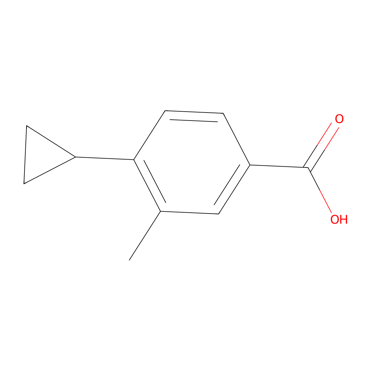 4-Cyclopropyl-3-methylbenzoic acid molecular structure, CAS 1252903-13-1